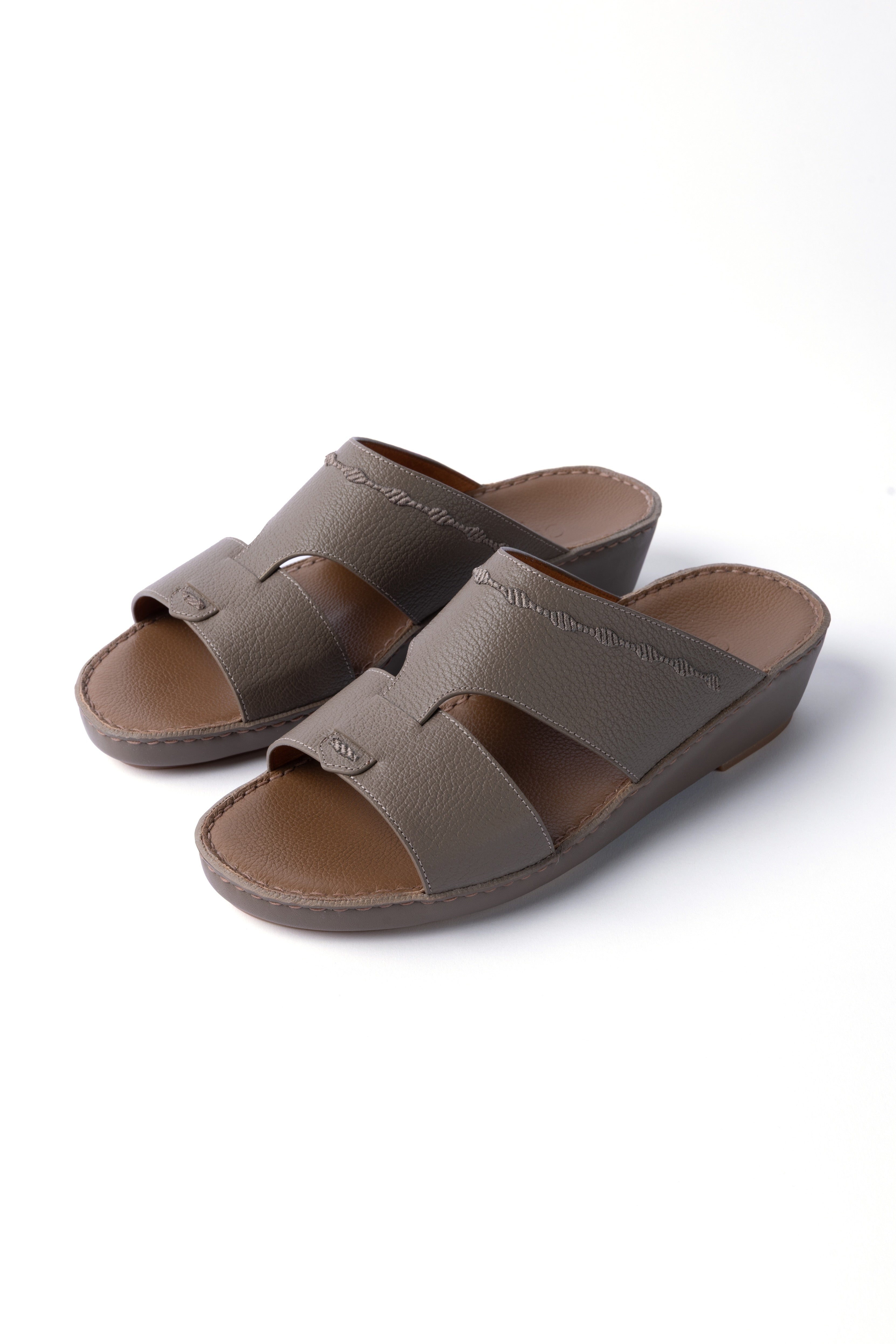 Taupe Embroidery Design Sandal