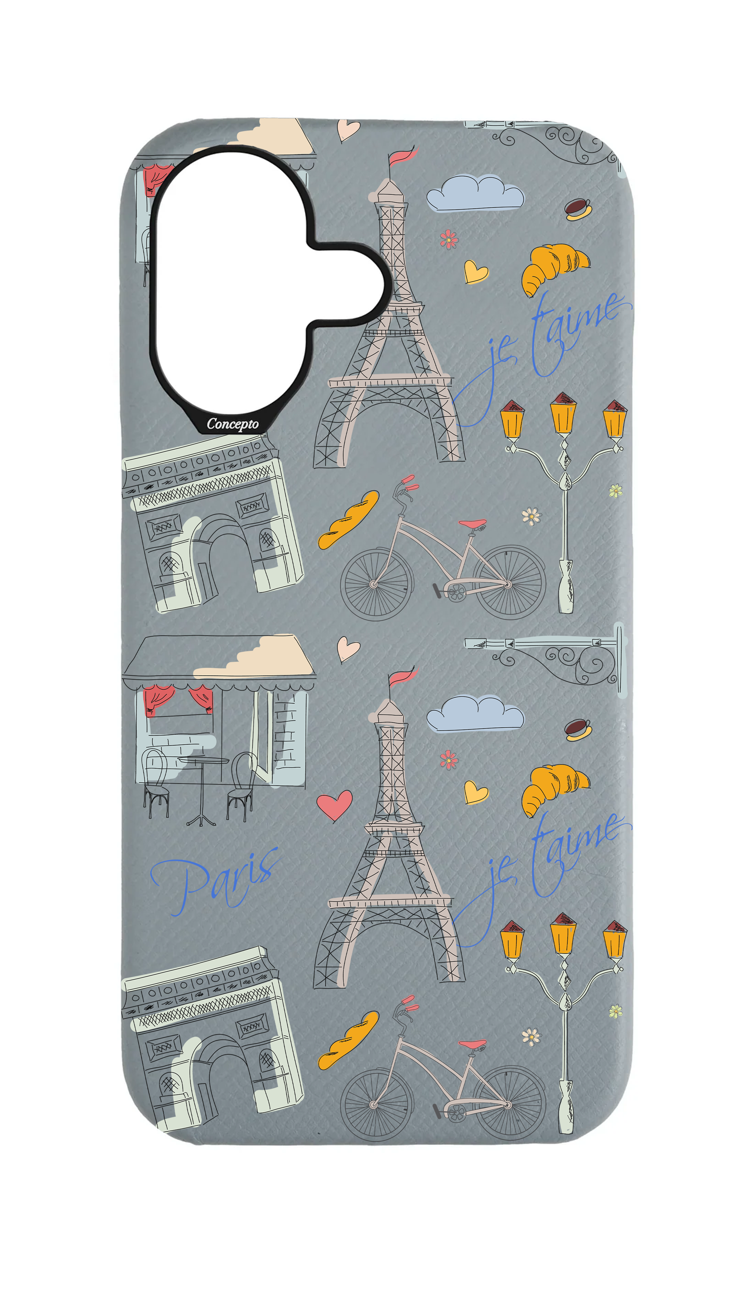 Light Blue Grey Strapless Case - Bonjour Paris
