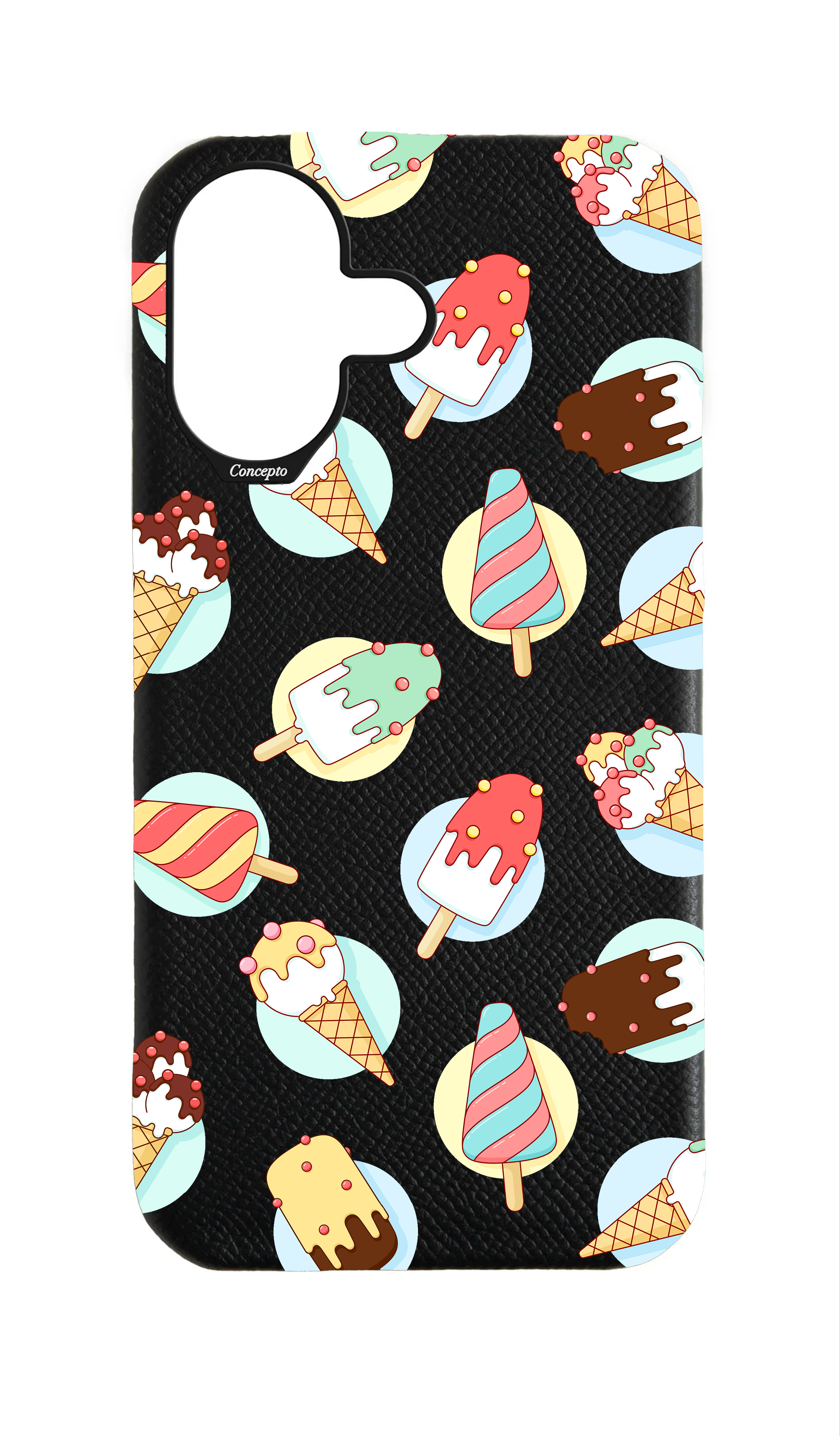 Black Strapless Epsom Case - Ice Cream