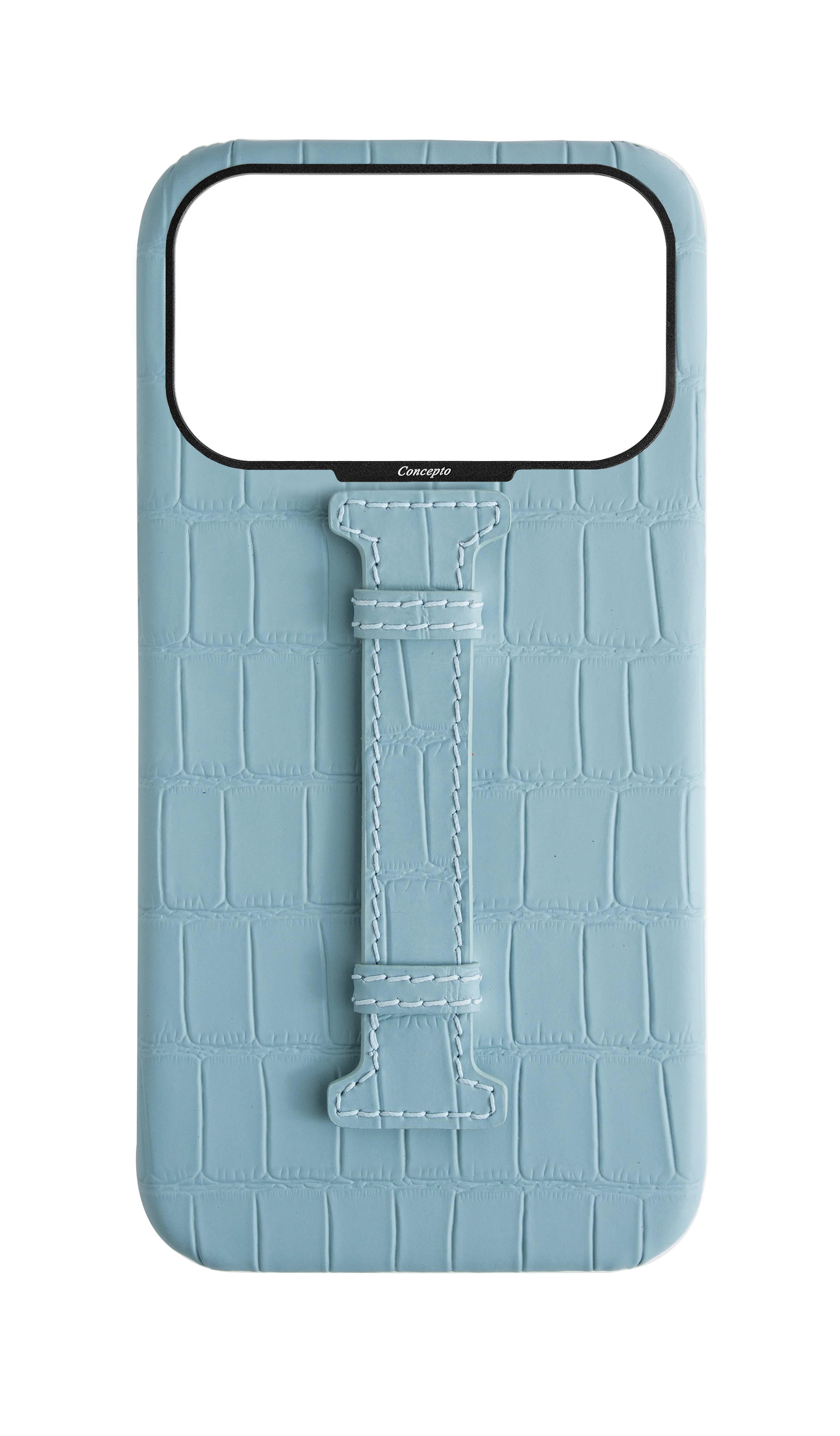 Matte Light Blue Embossed Crocodile Case