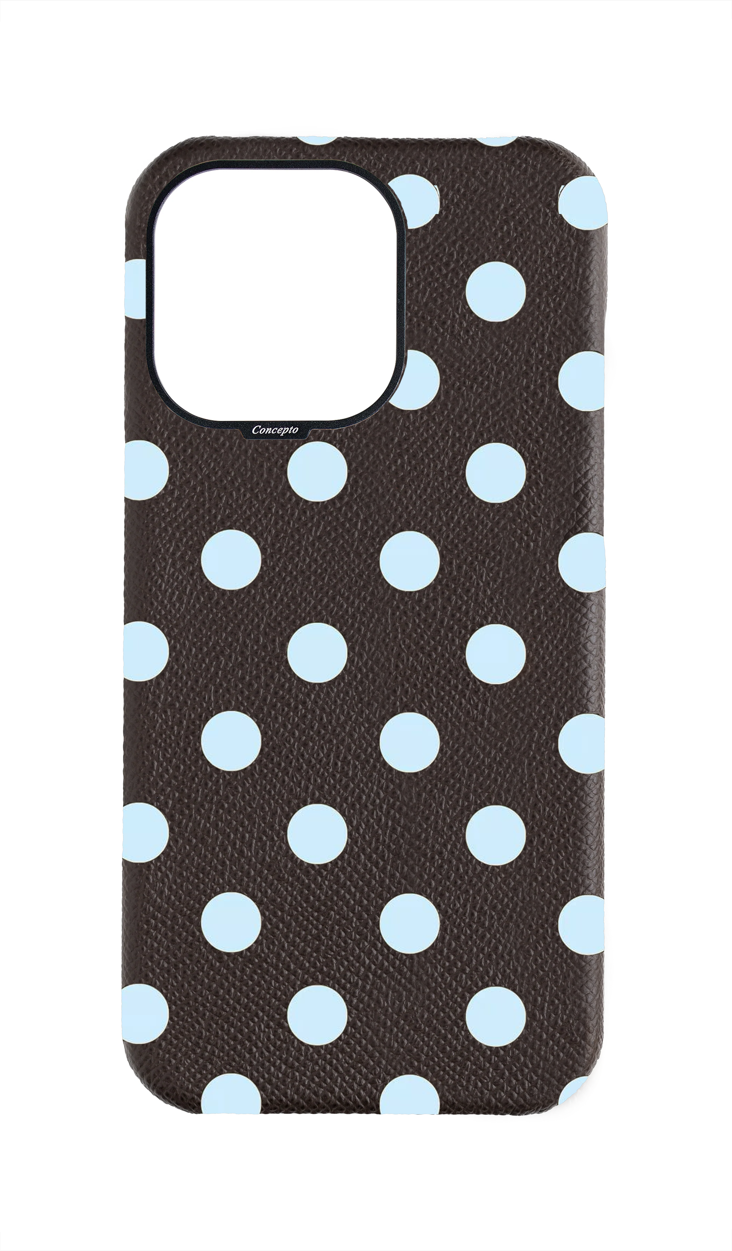 Brown Strapless Epsom Case - Polka Dots