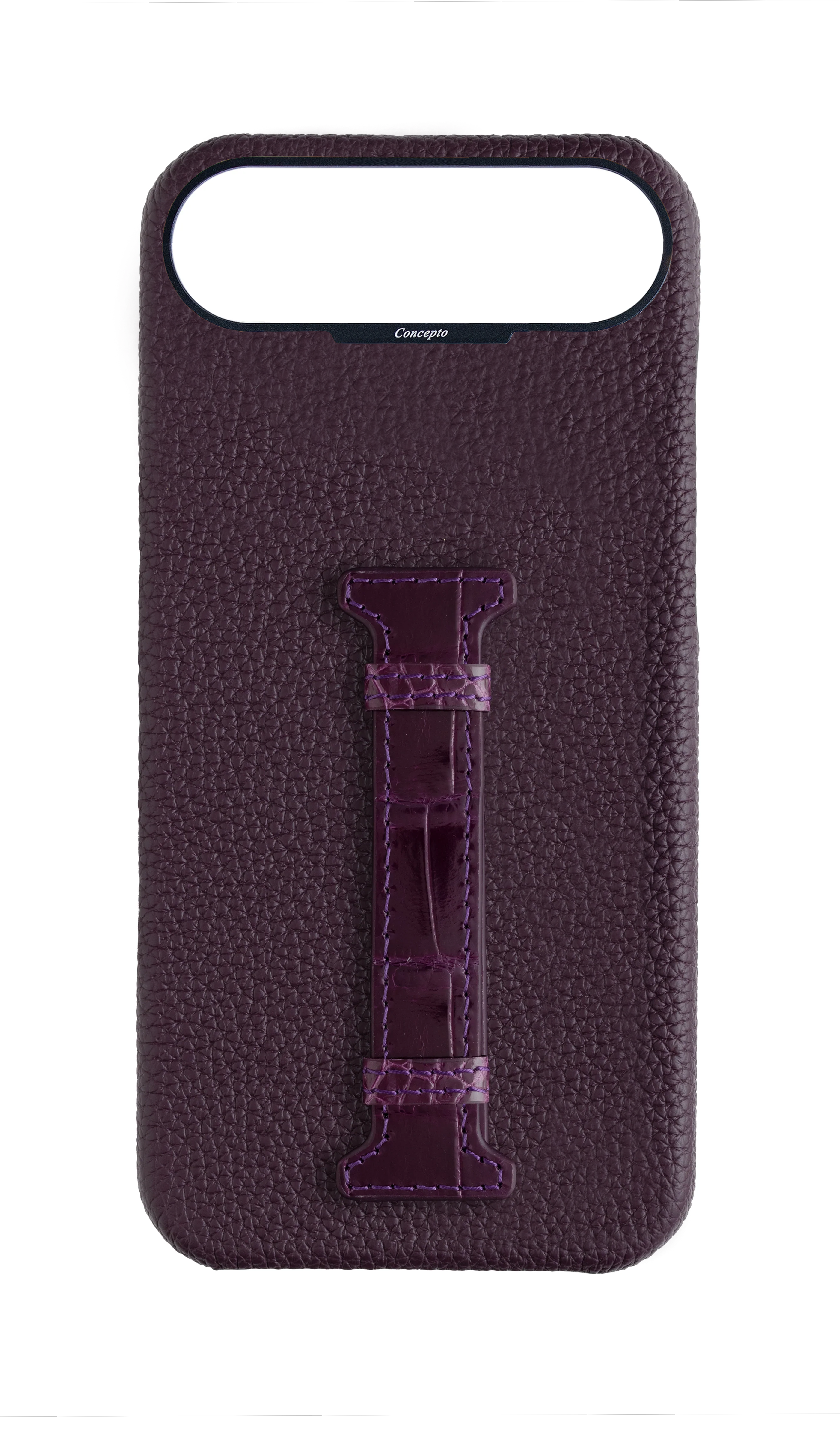 Deep Purple Exotic Crocodile Middle Strap Case