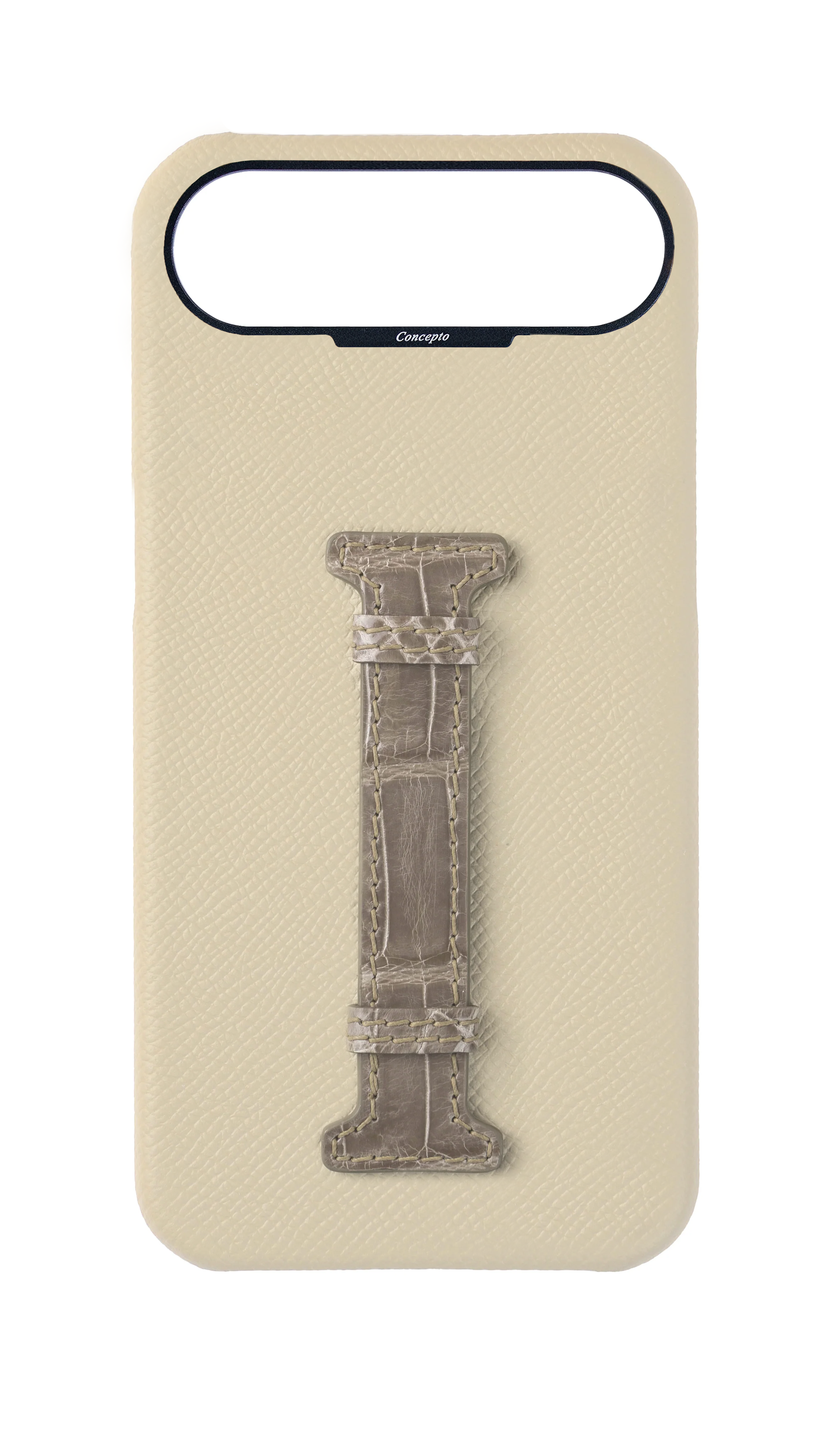 Stone / Grey Exotic Crocodile Middle Strap Case
