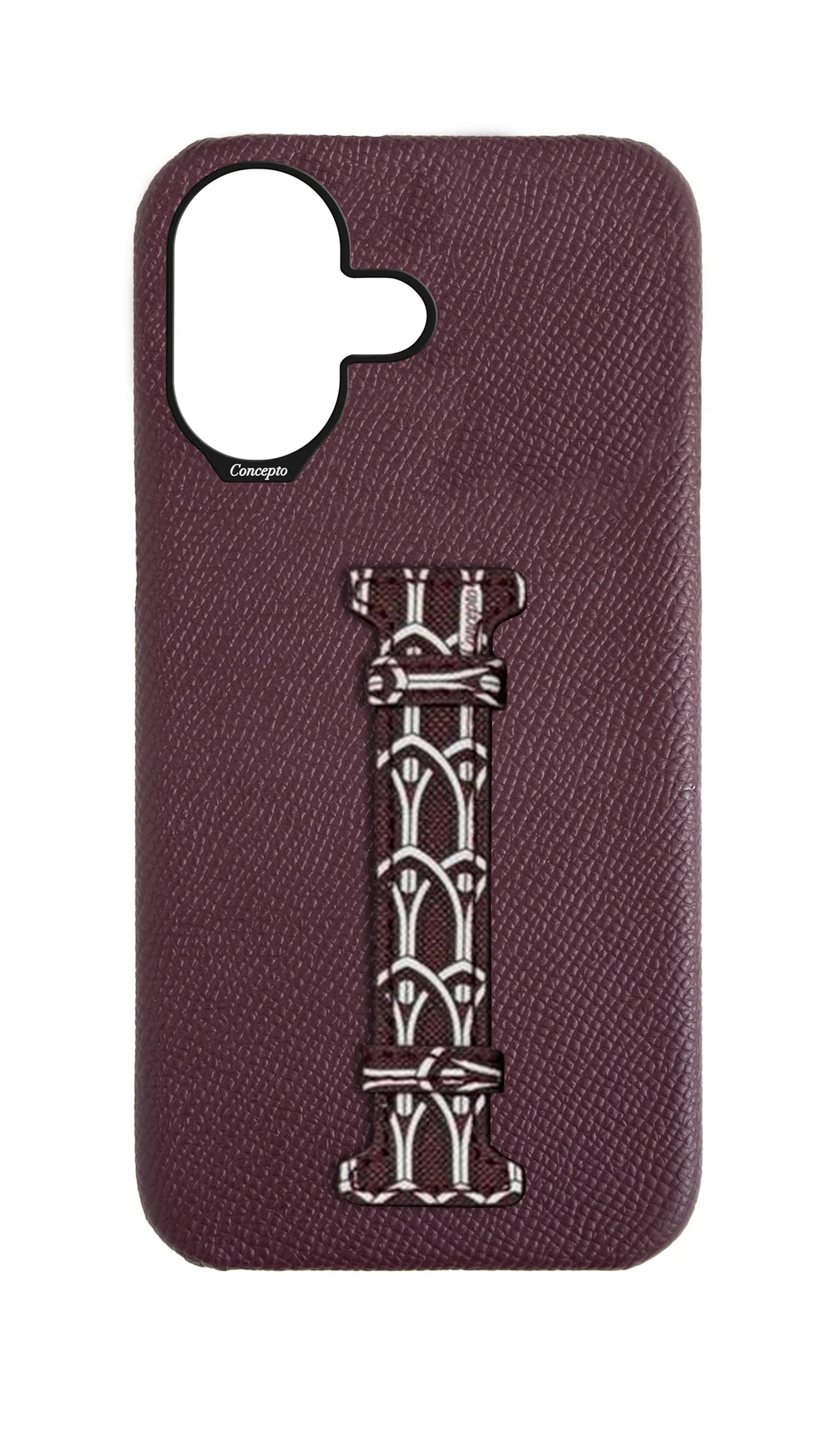 Maroon Monogram Middle Strap Case