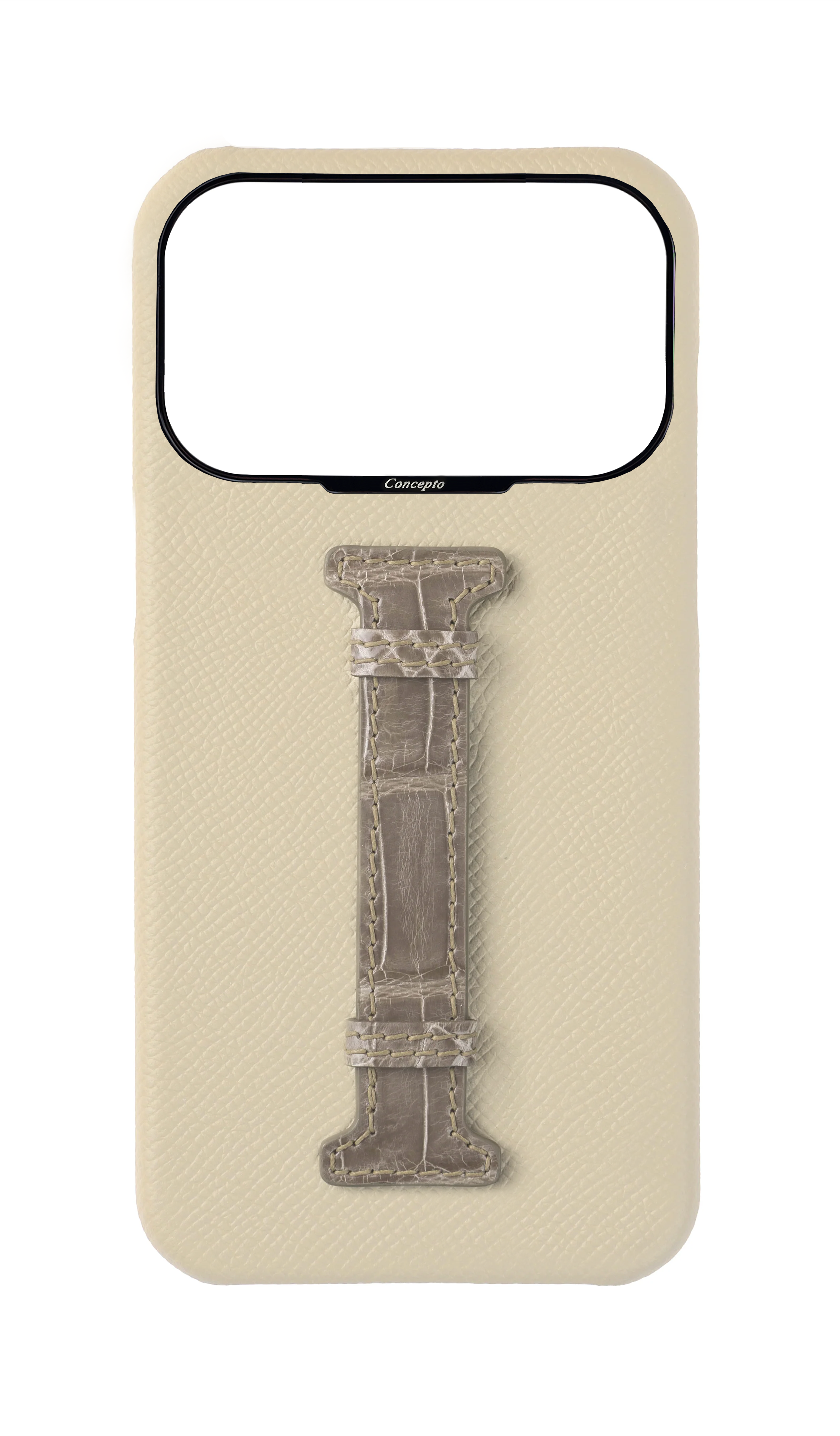 Stone / Grey Exotic Crocodile Middle Strap Case