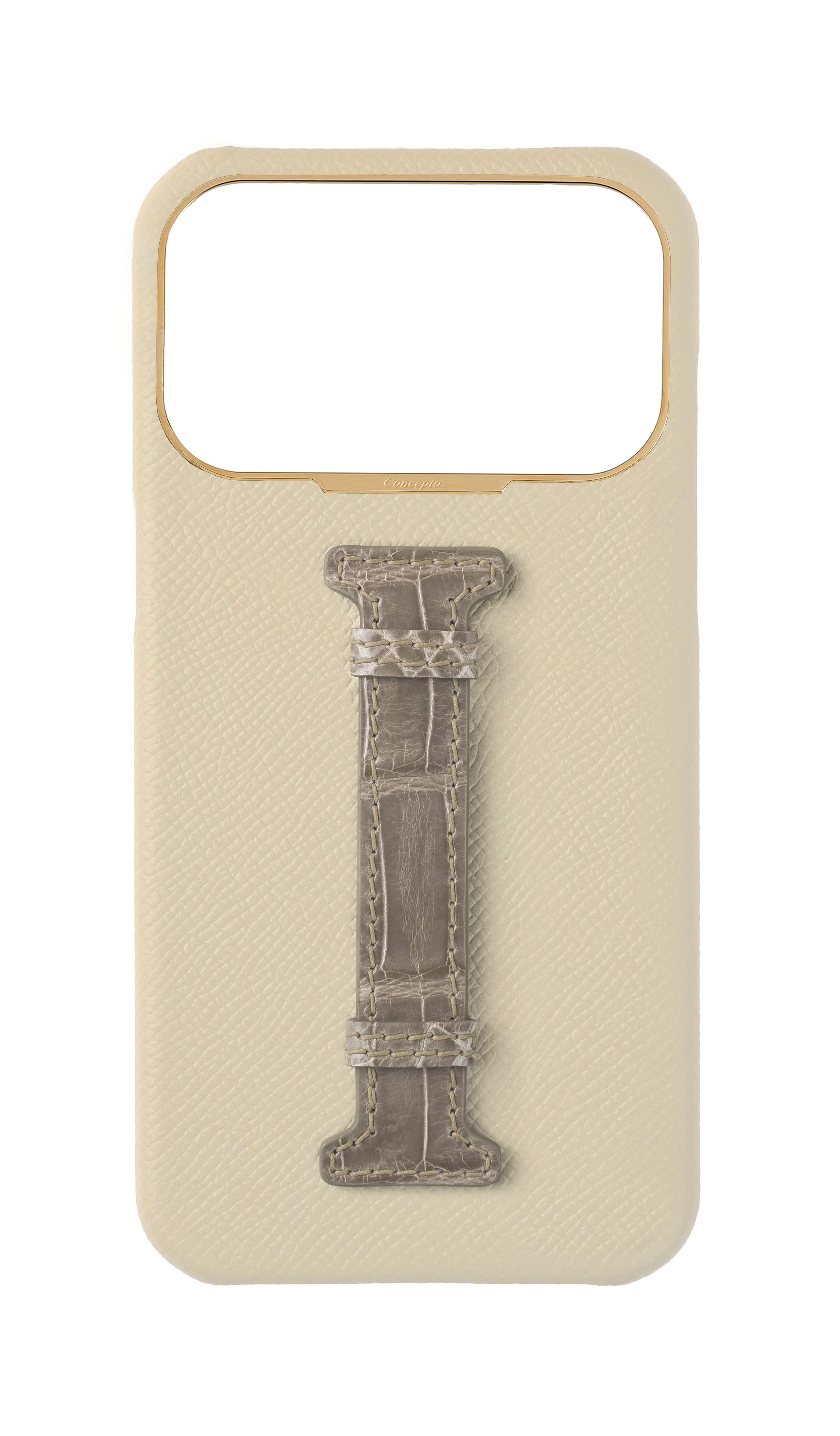 Stone / Grey Exotic Crocodile Middle Strap Case