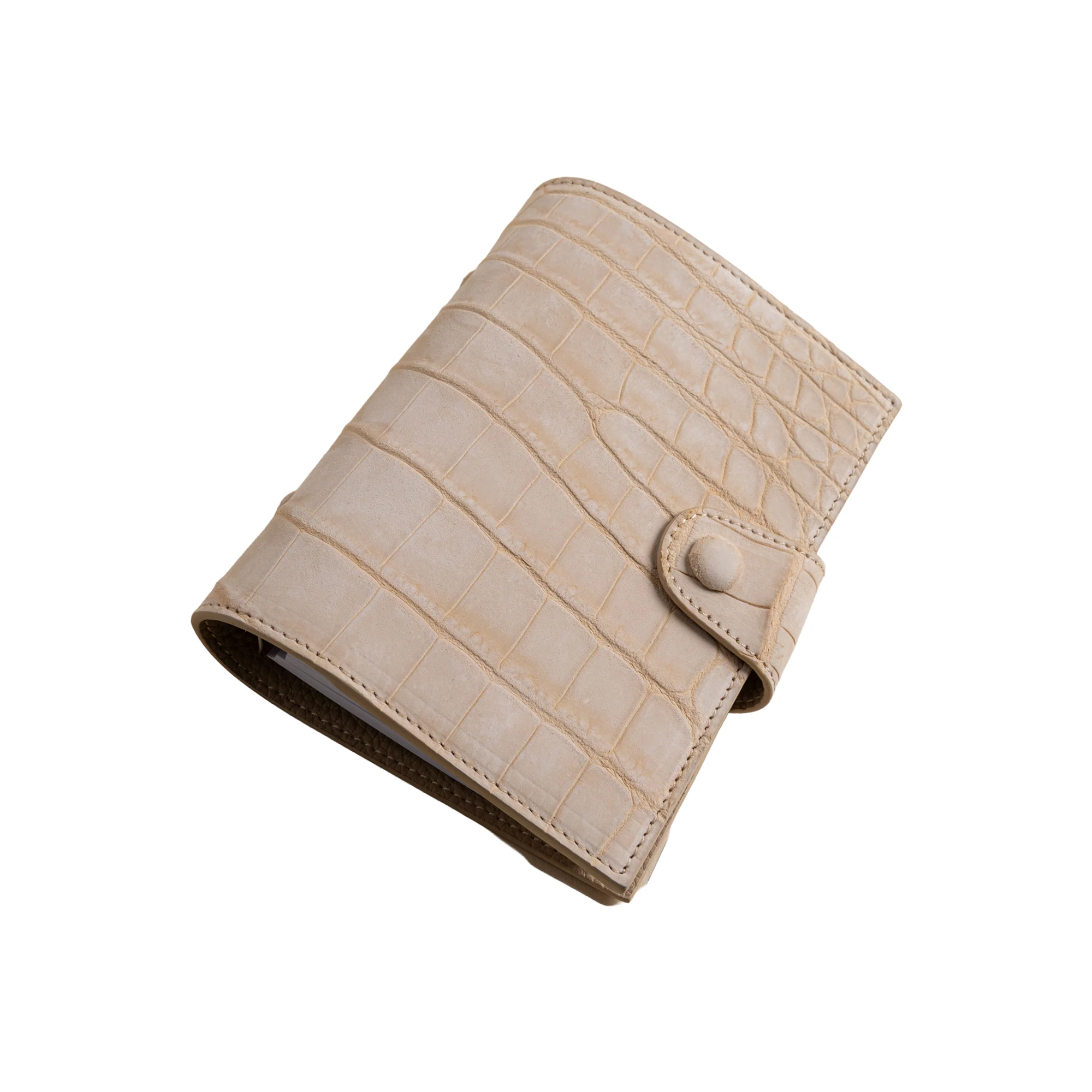 Small Sandstone Suede Crocodile Notebook