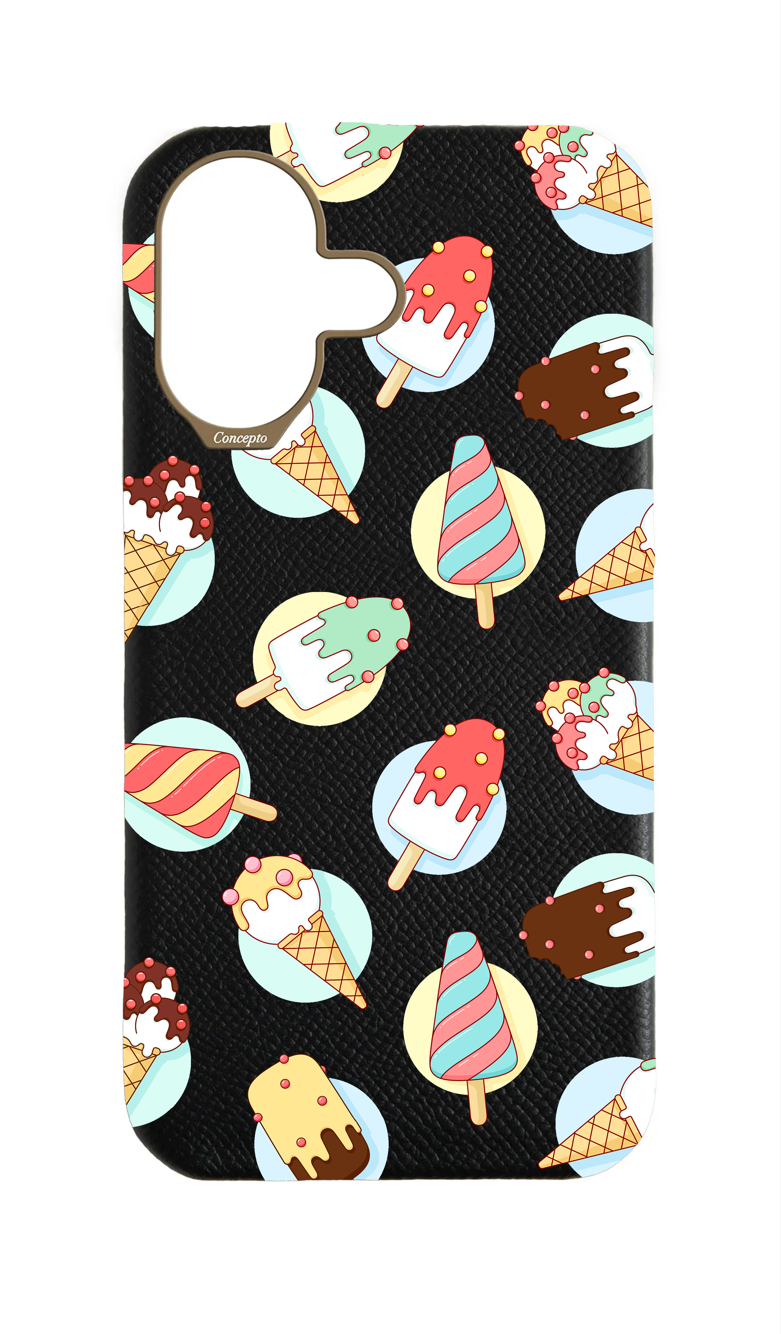 Black Strapless Epsom Case - Ice Cream