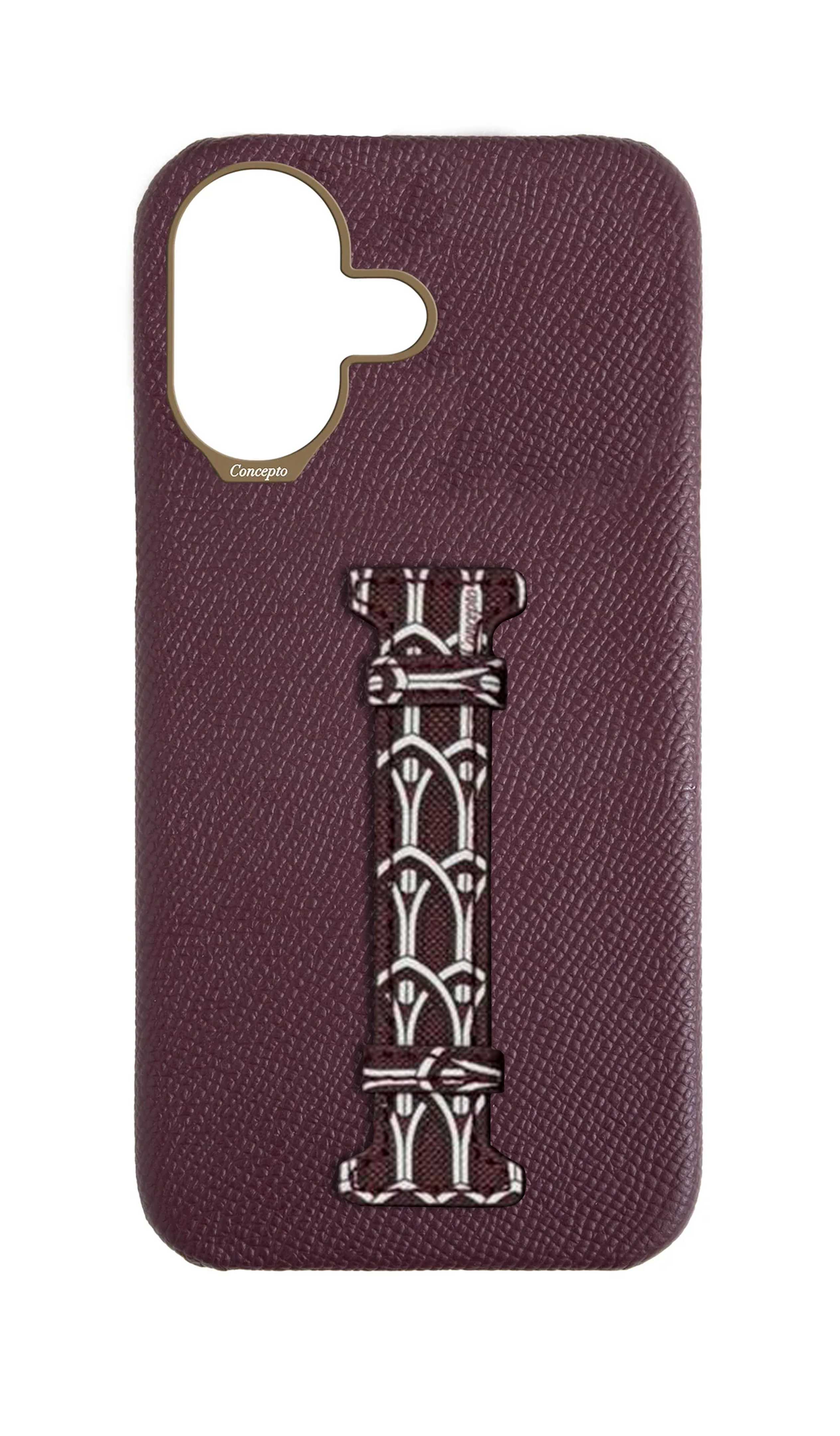 Maroon Monogram Middle Strap Case