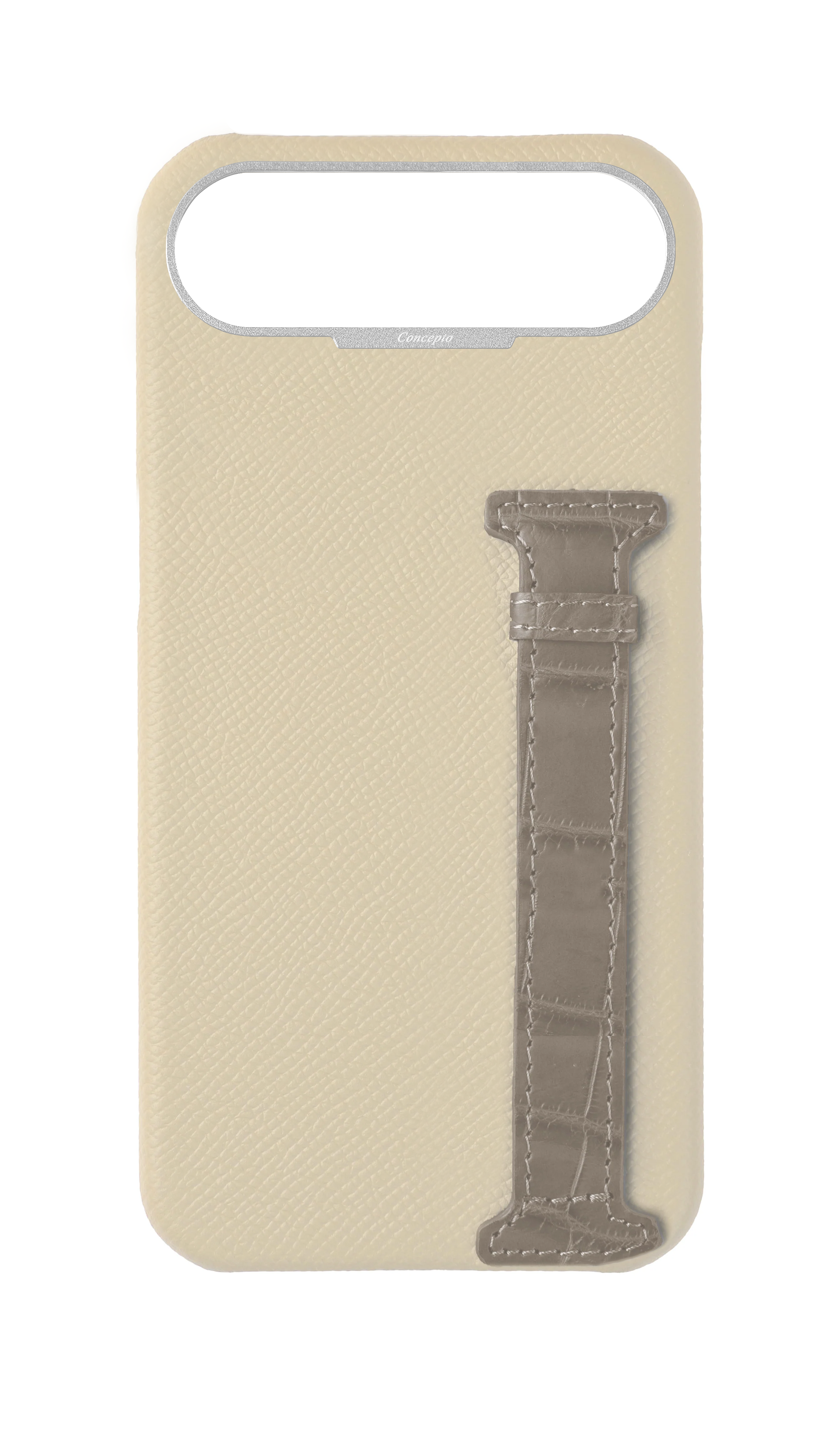 Stone / Grey Exotic Crocodile Side Strap Case