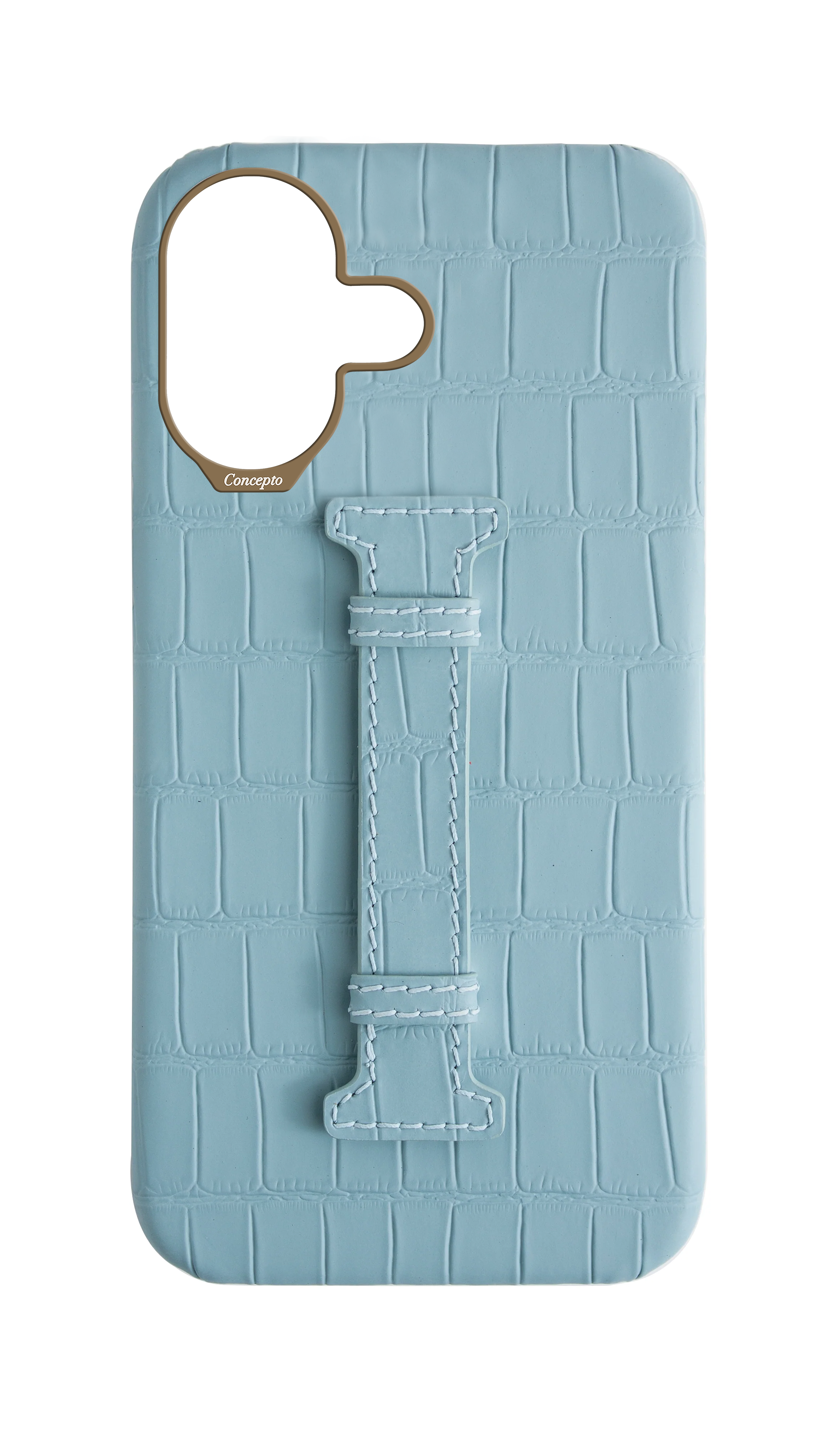 Matte Light Blue Embossed Crocodile Case