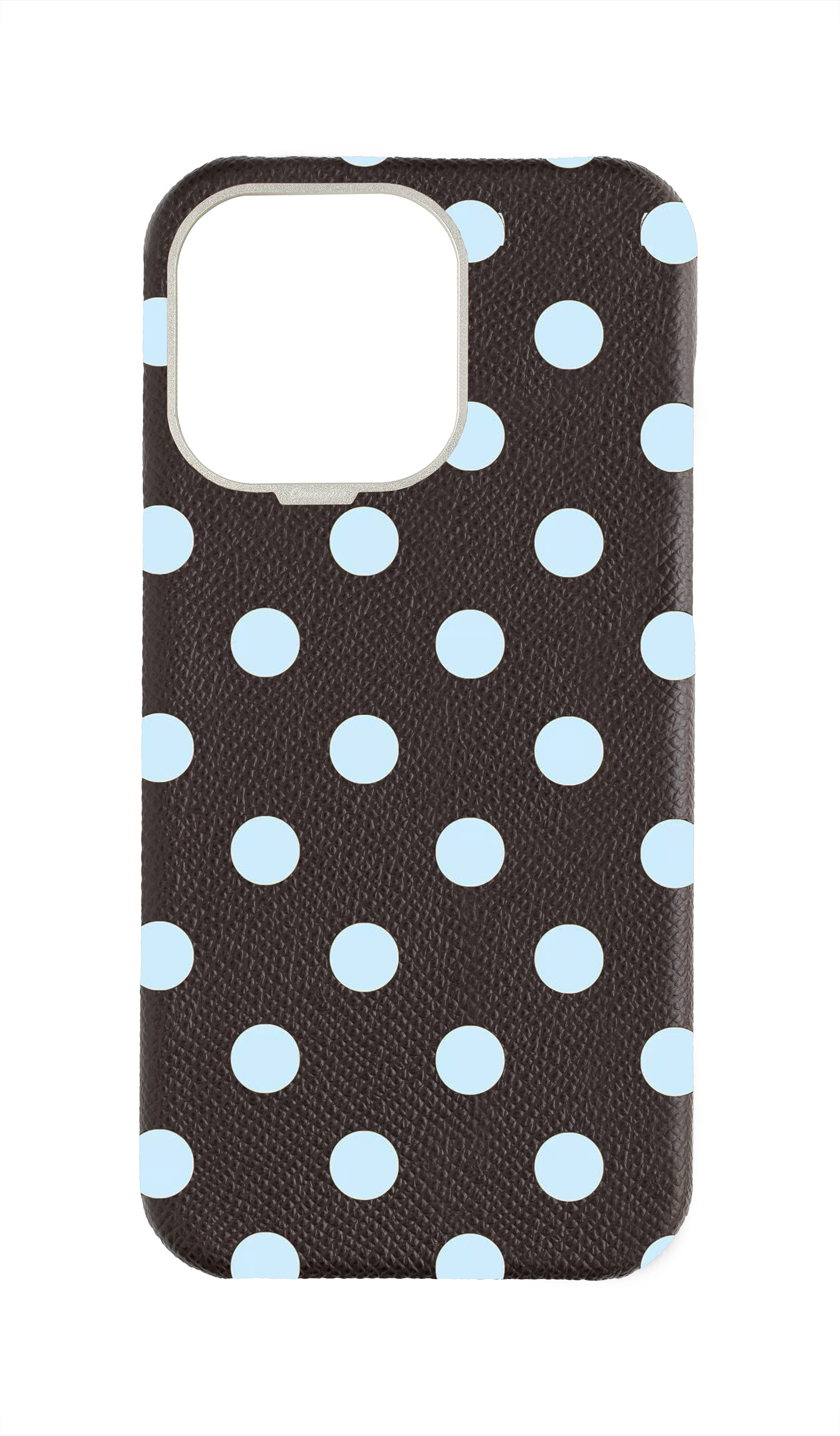Brown Strapless Epsom Case - Polka Dots