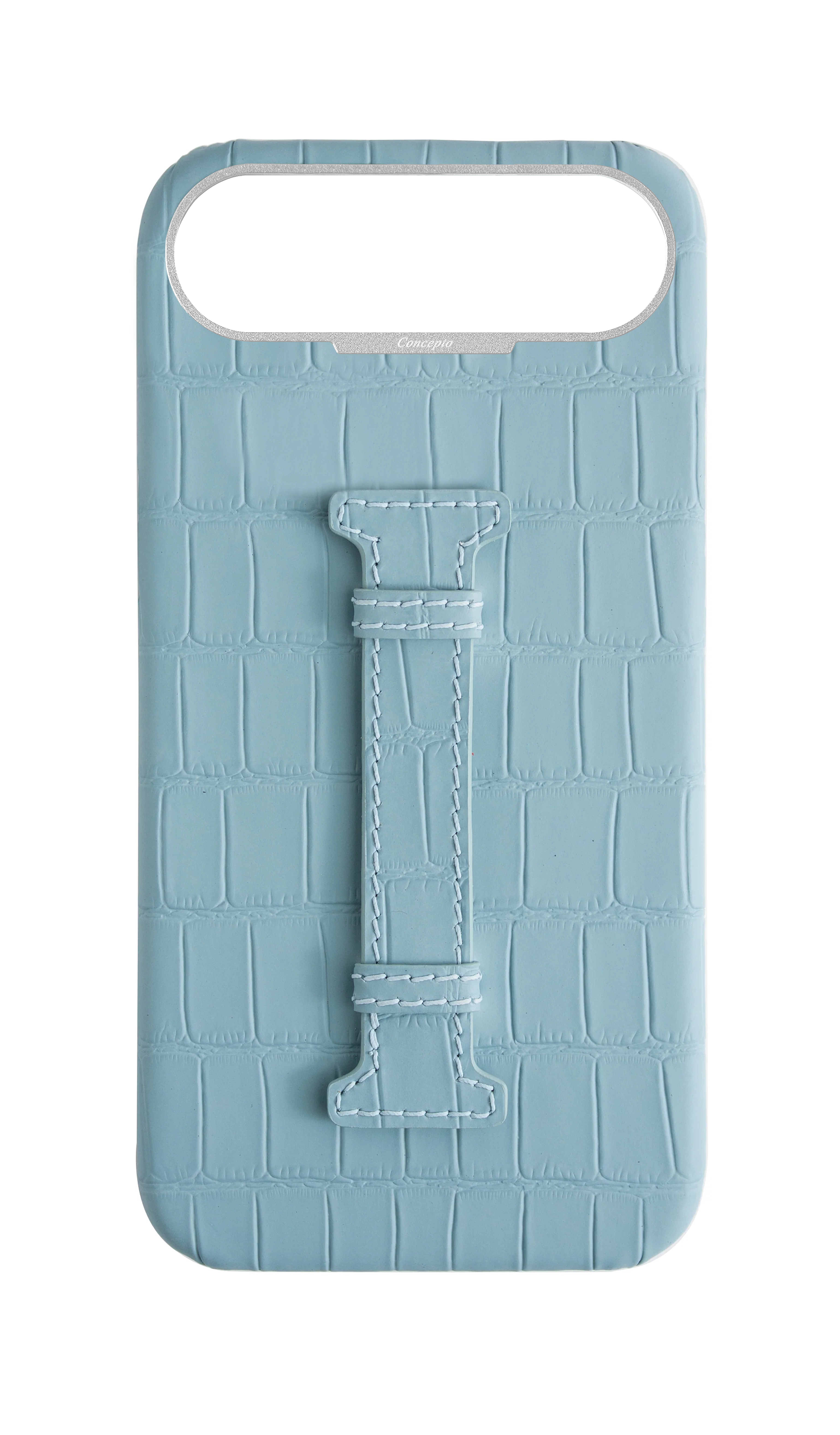 Matte Light Blue Embossed Crocodile Case