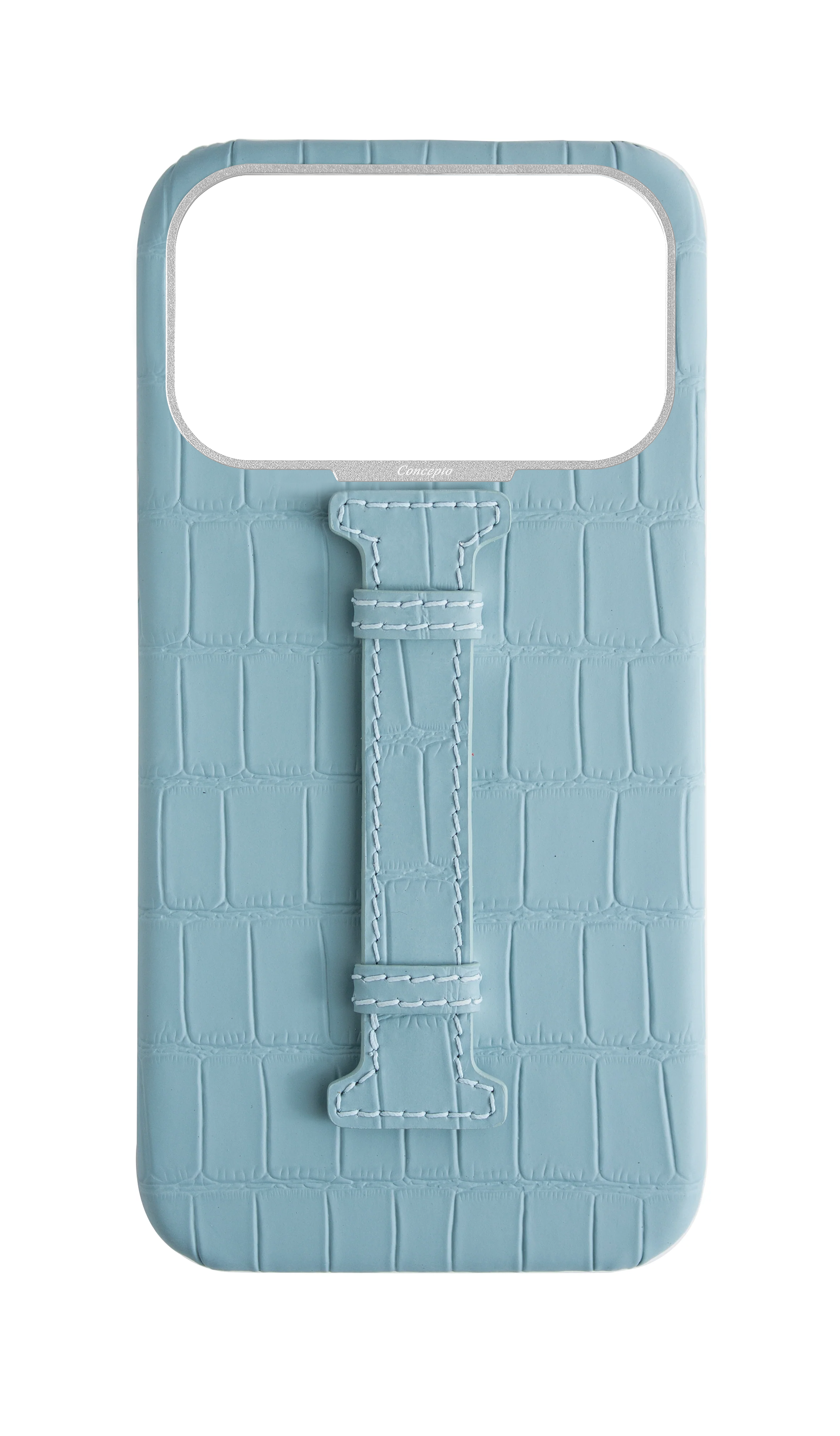 Matte Light Blue Embossed Crocodile Case