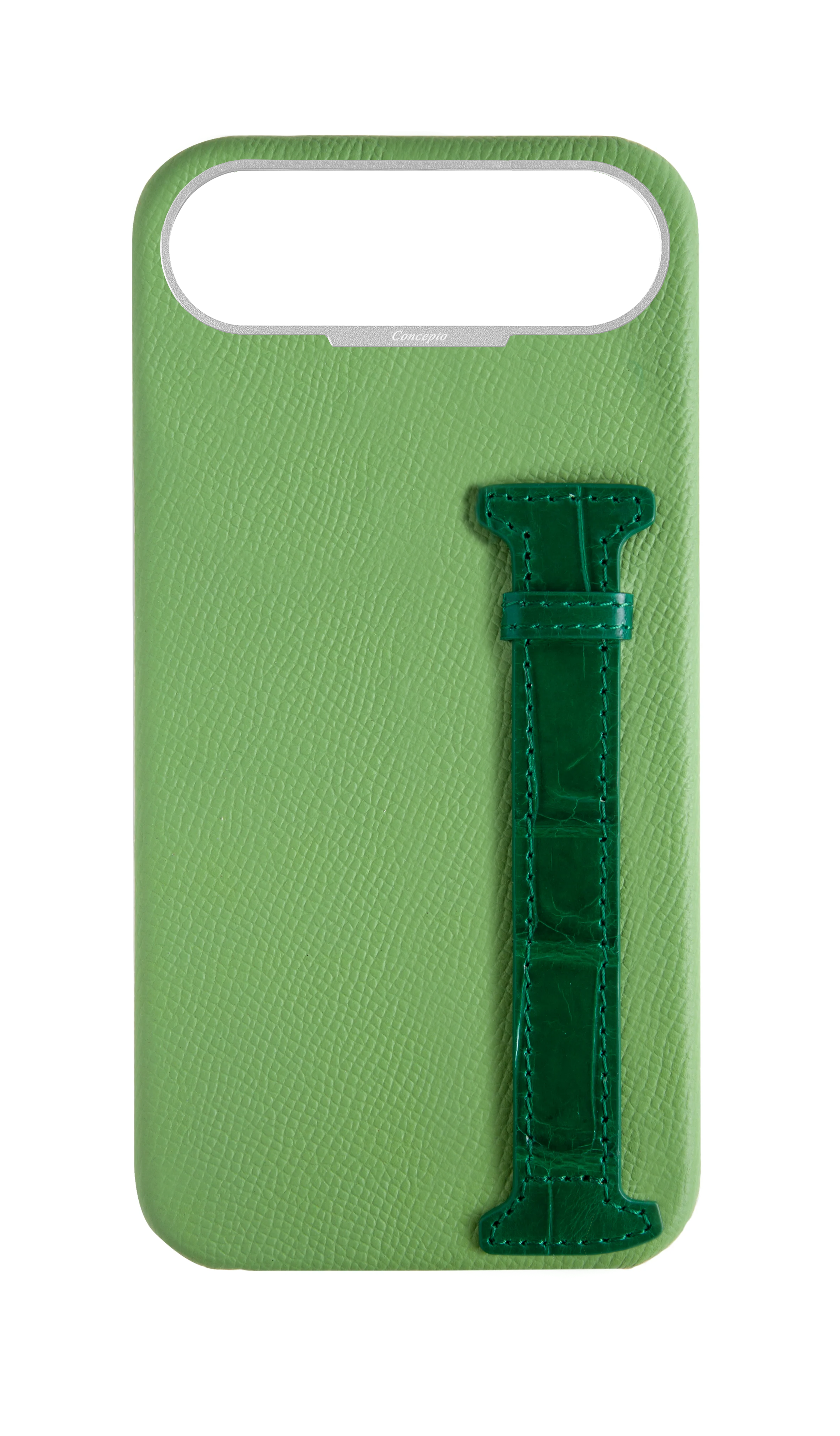 Leaf Green / Royal Green Exotic Crocodile Side Strap Case