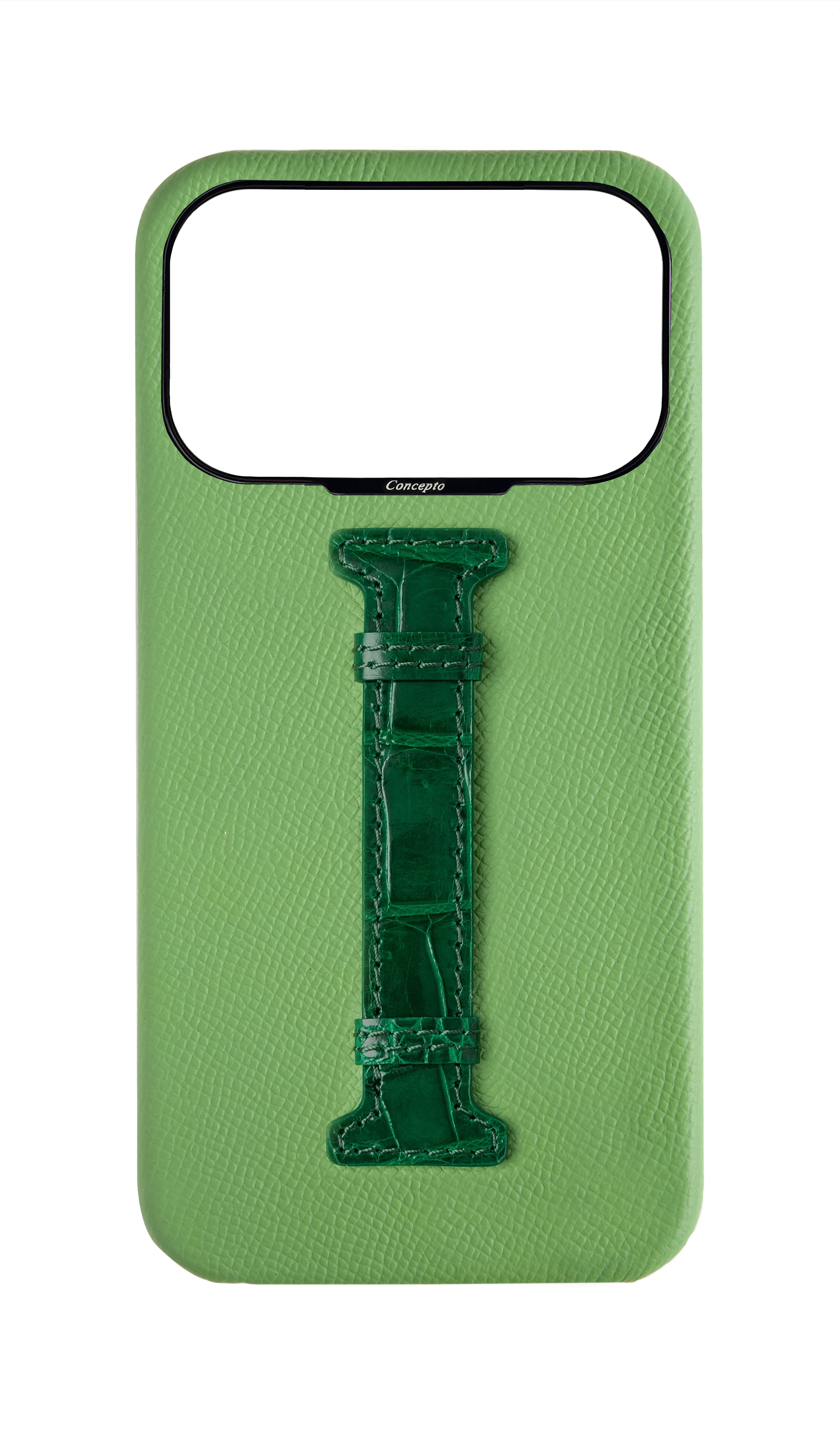 Leaf Green / Royal Green Exotic Crocodile Middle Strap Case