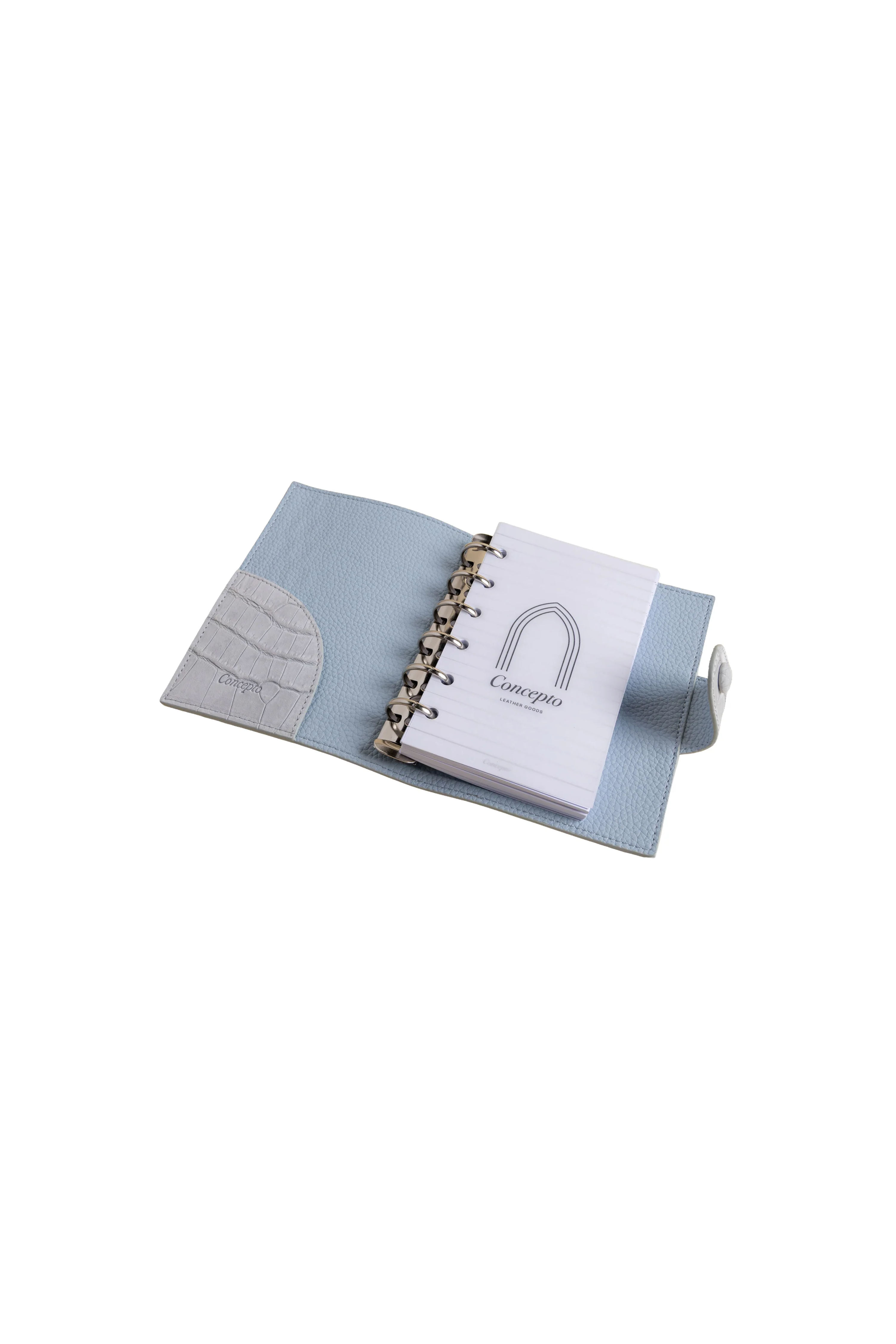 Small Mist Grey Suede Crocodile Notebook