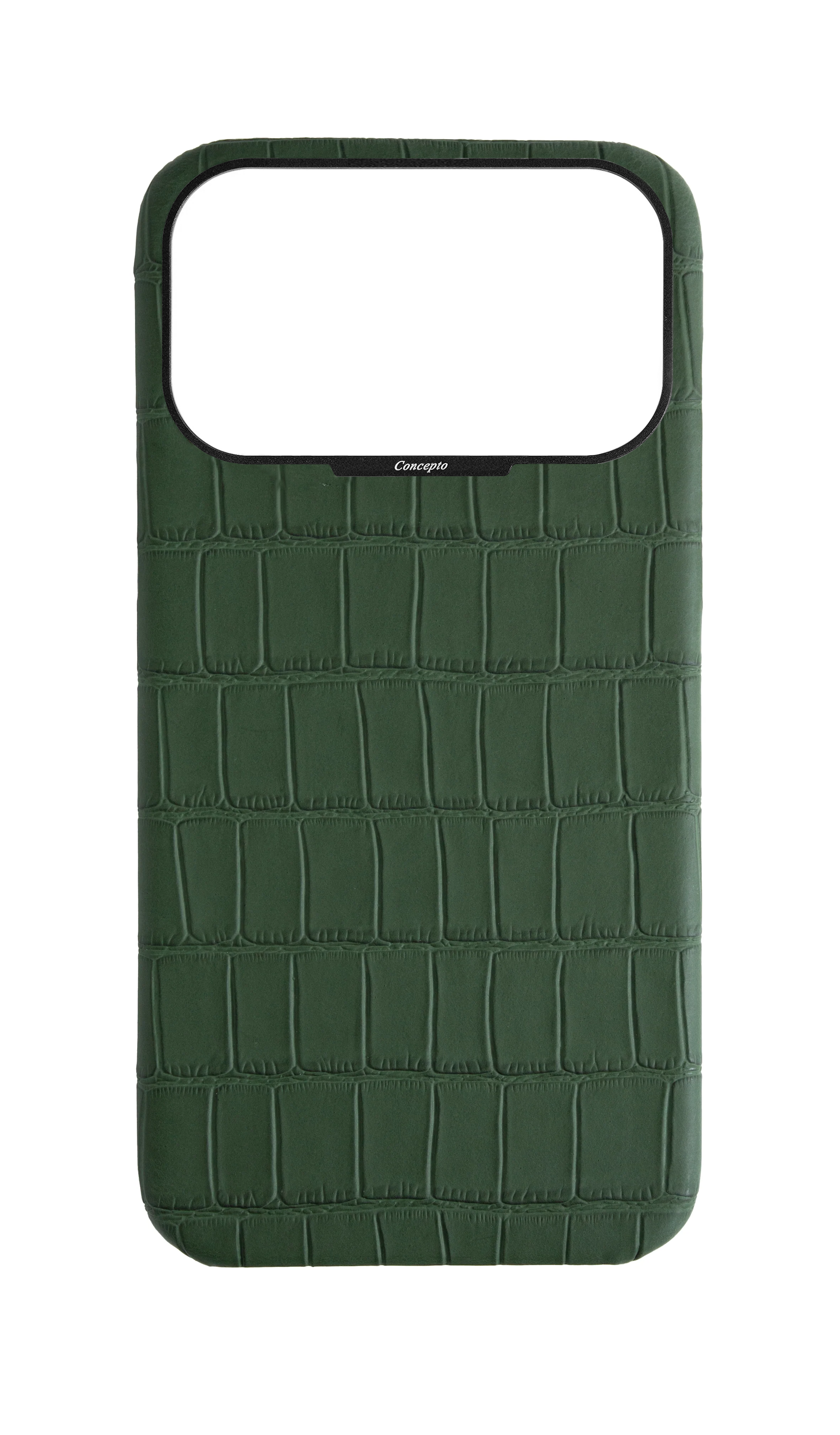 Matte Midnight Green Strapless Embossed Crocodile Case