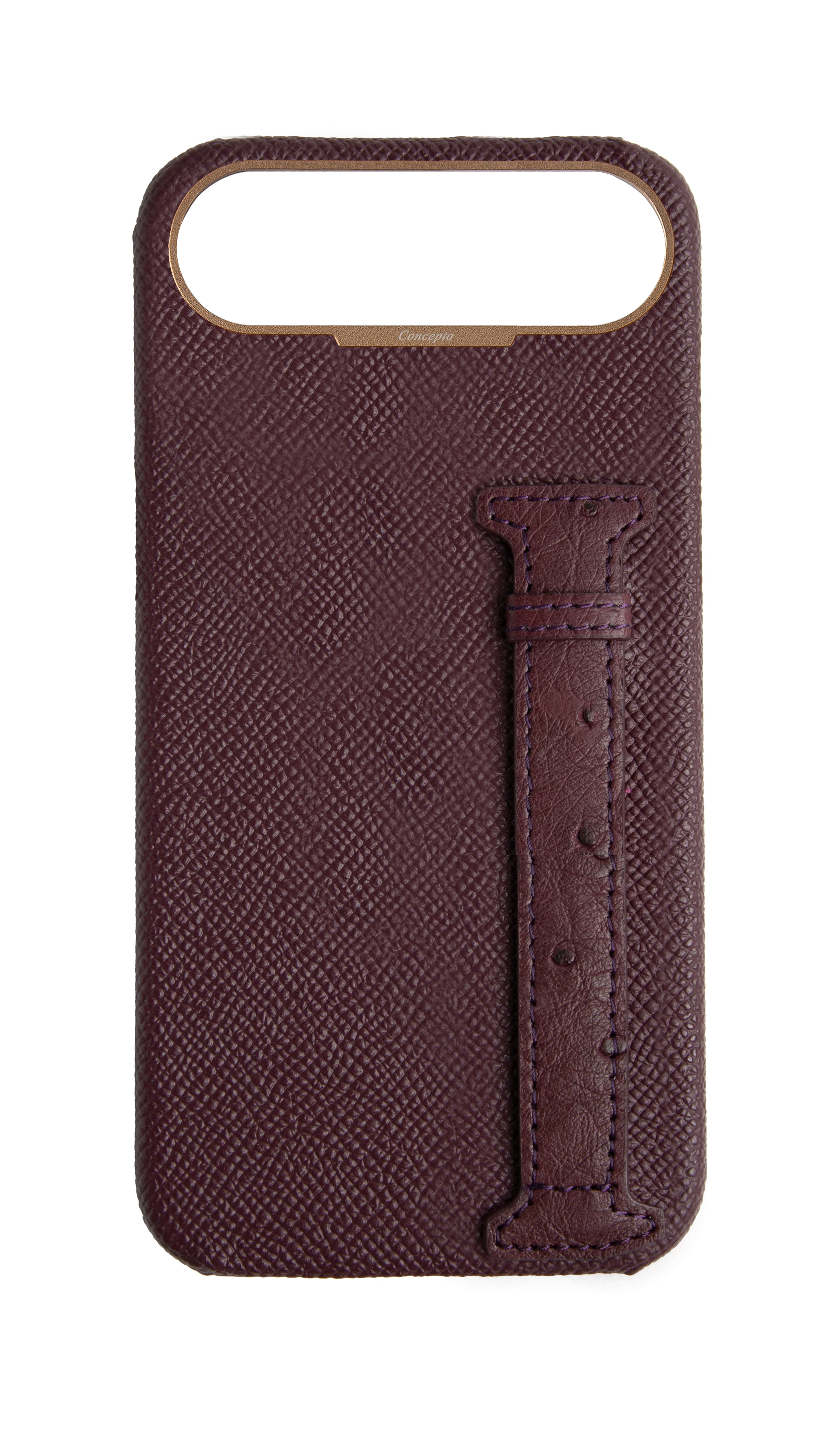 Maroon Exotic Ostrich Side Strap Case