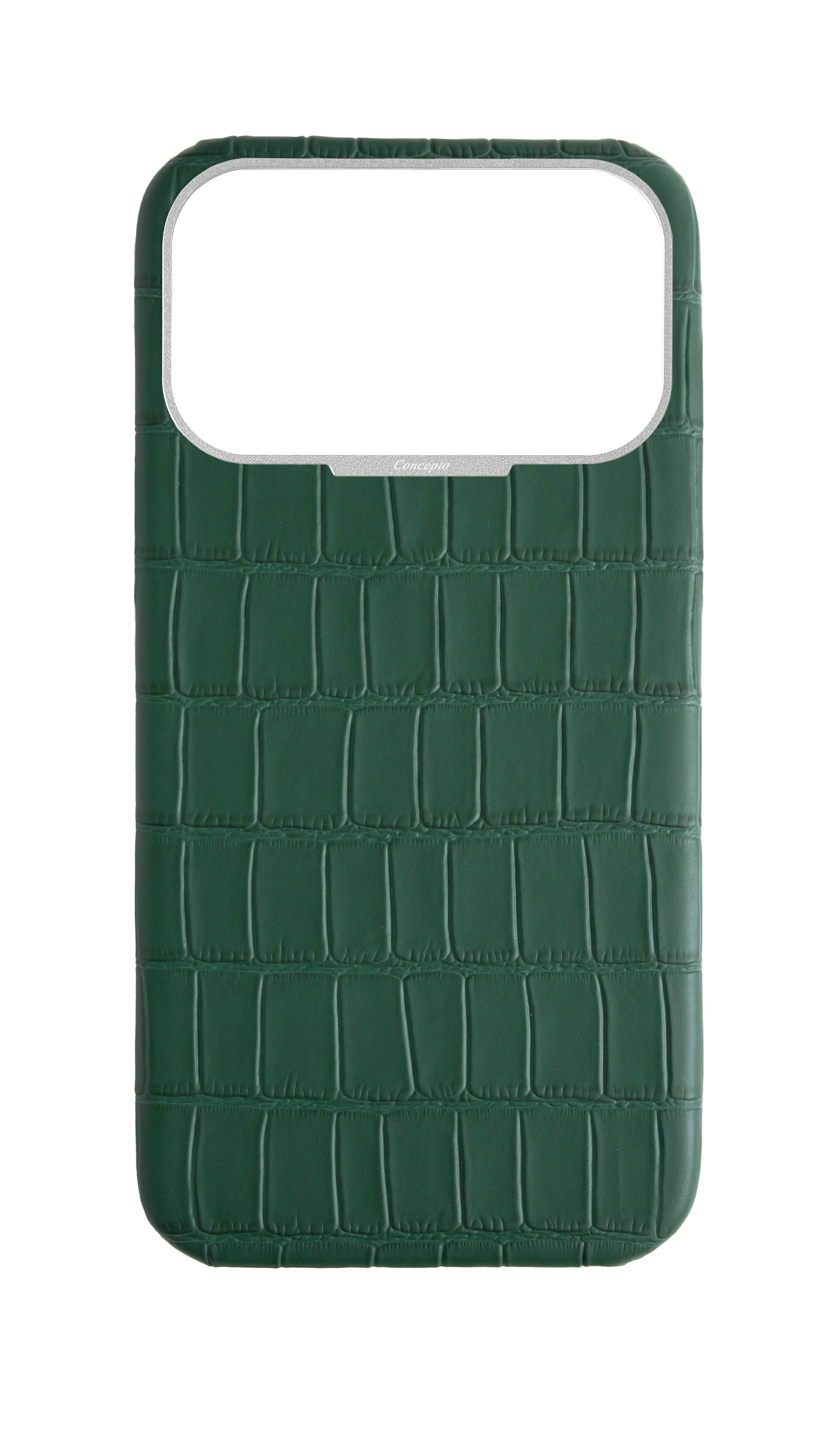 Matte Royal Green Strapless Embossed Crocodile Case