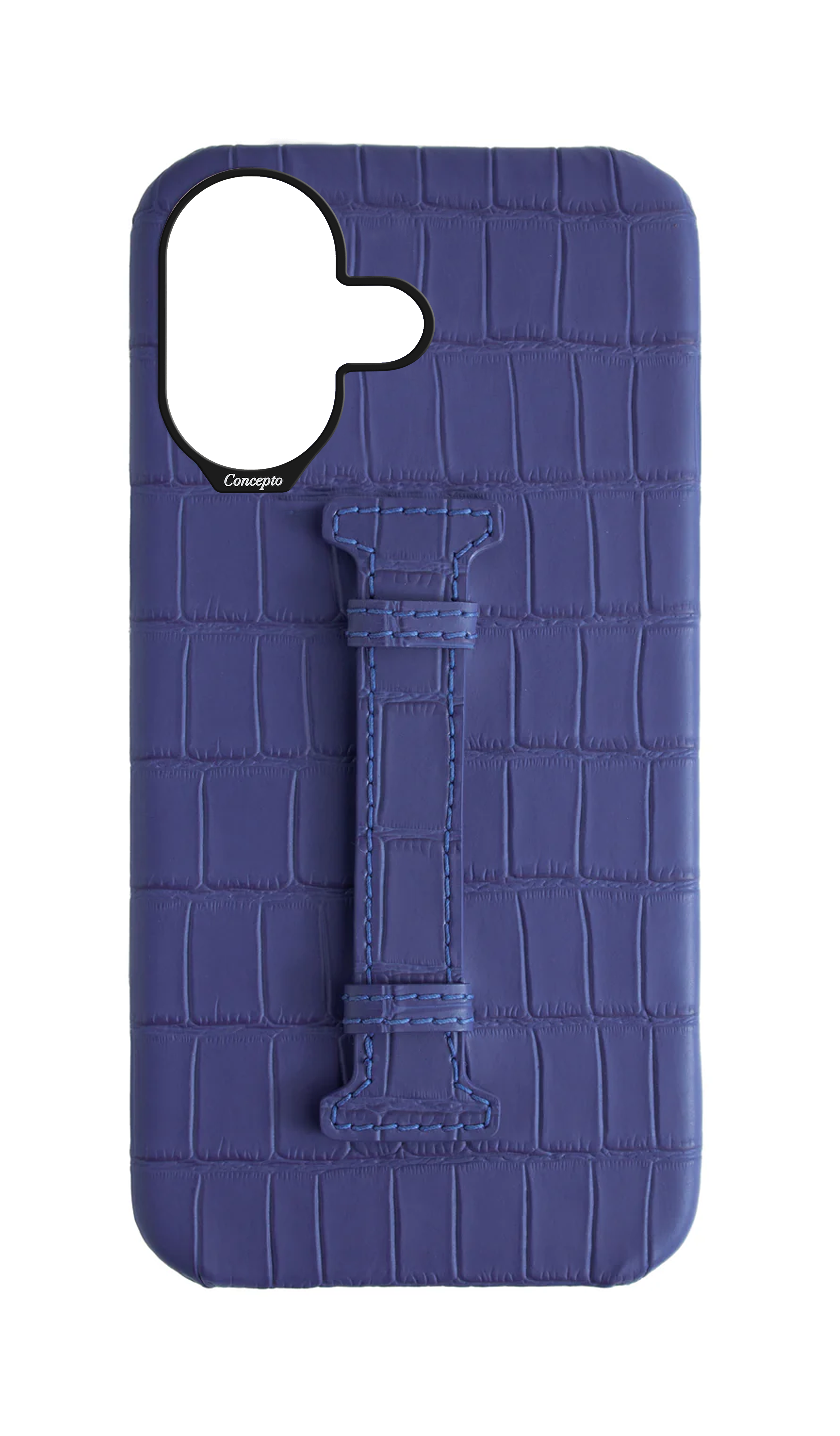 Matte Blue Embossed Crocodile Case