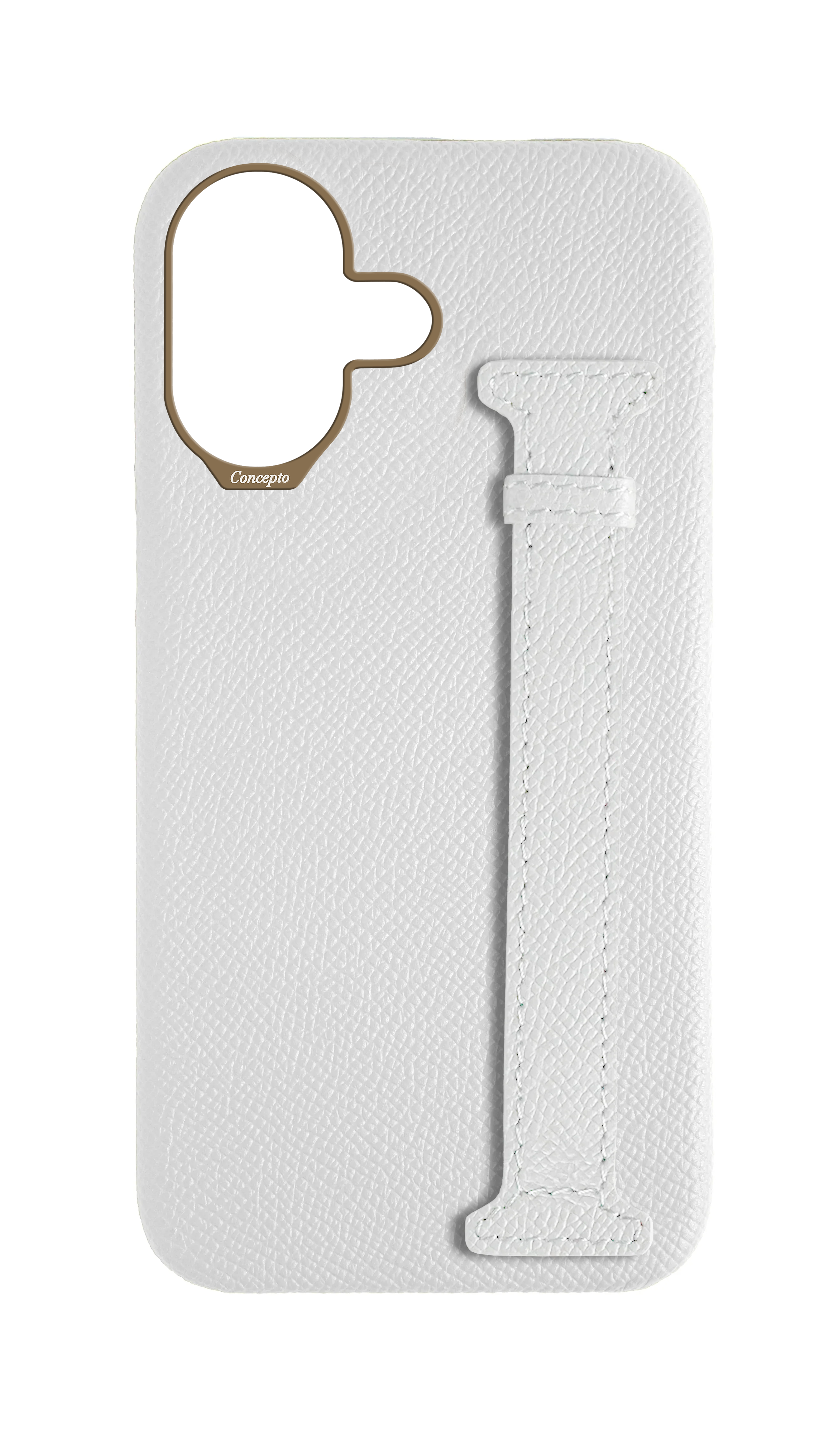 White Epsom Side Strap Case