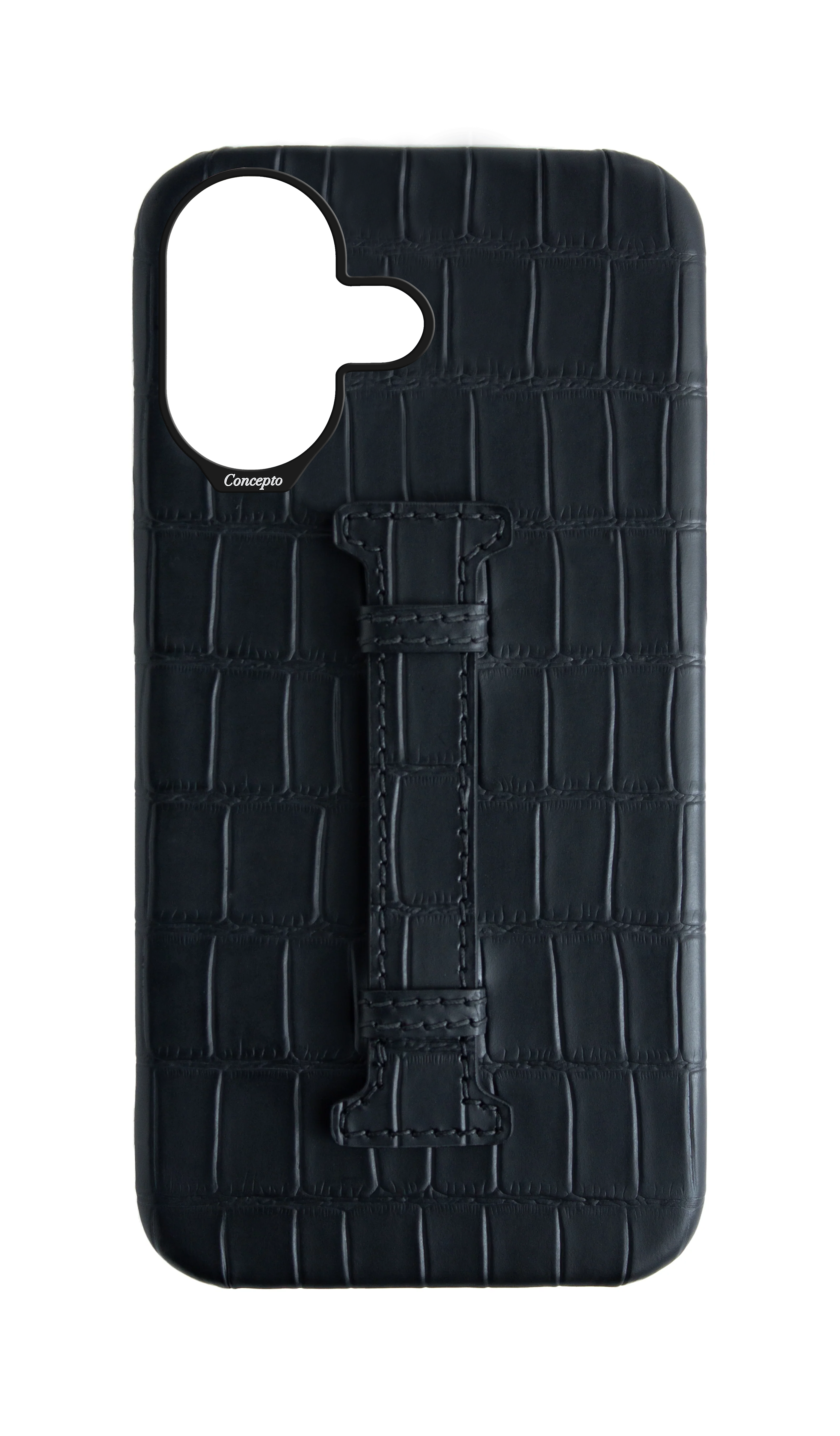 Matte Black Embossed Crocodile Case