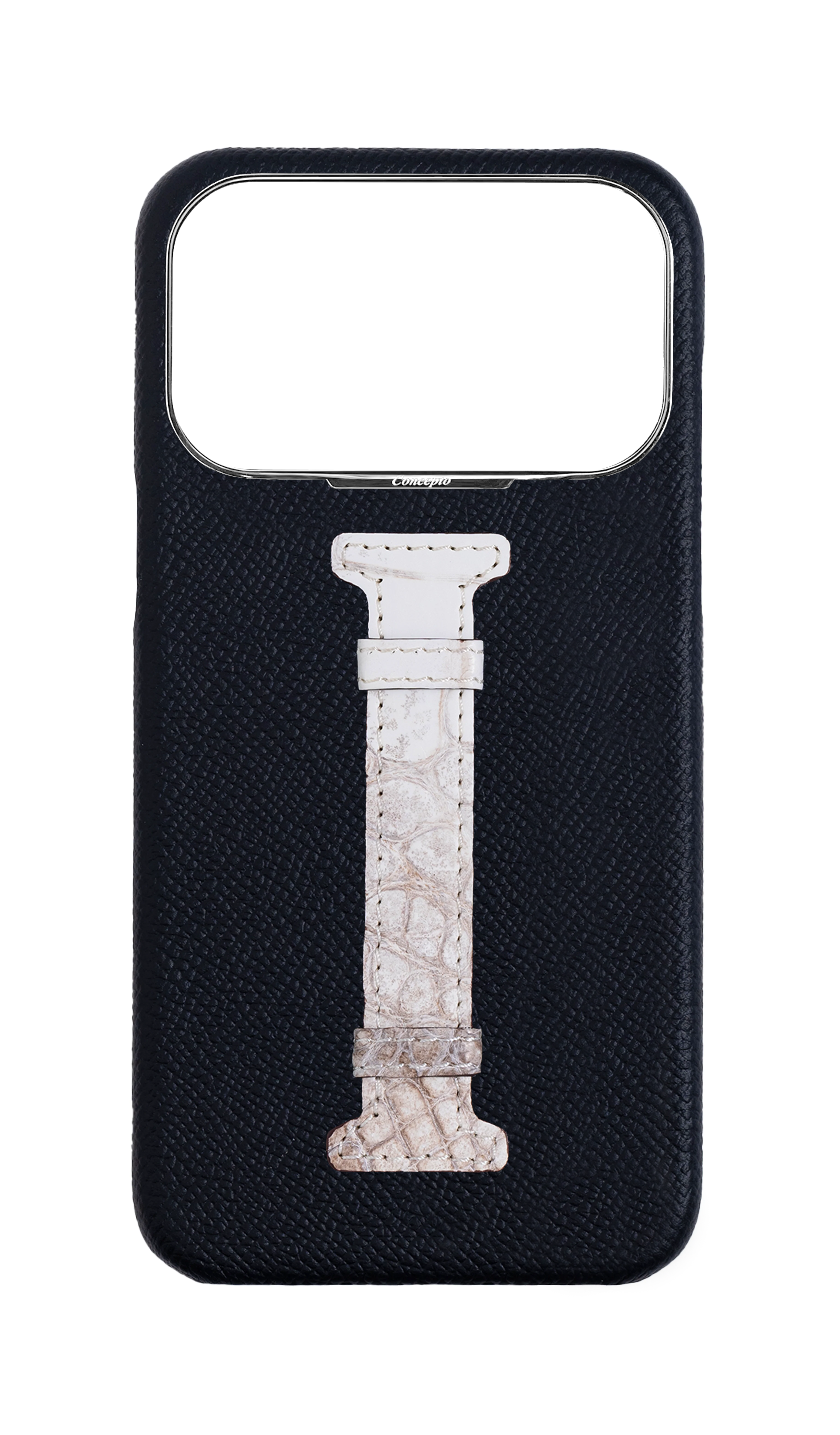 Black Himalayan Exotic Crocodile Middle Strap Case