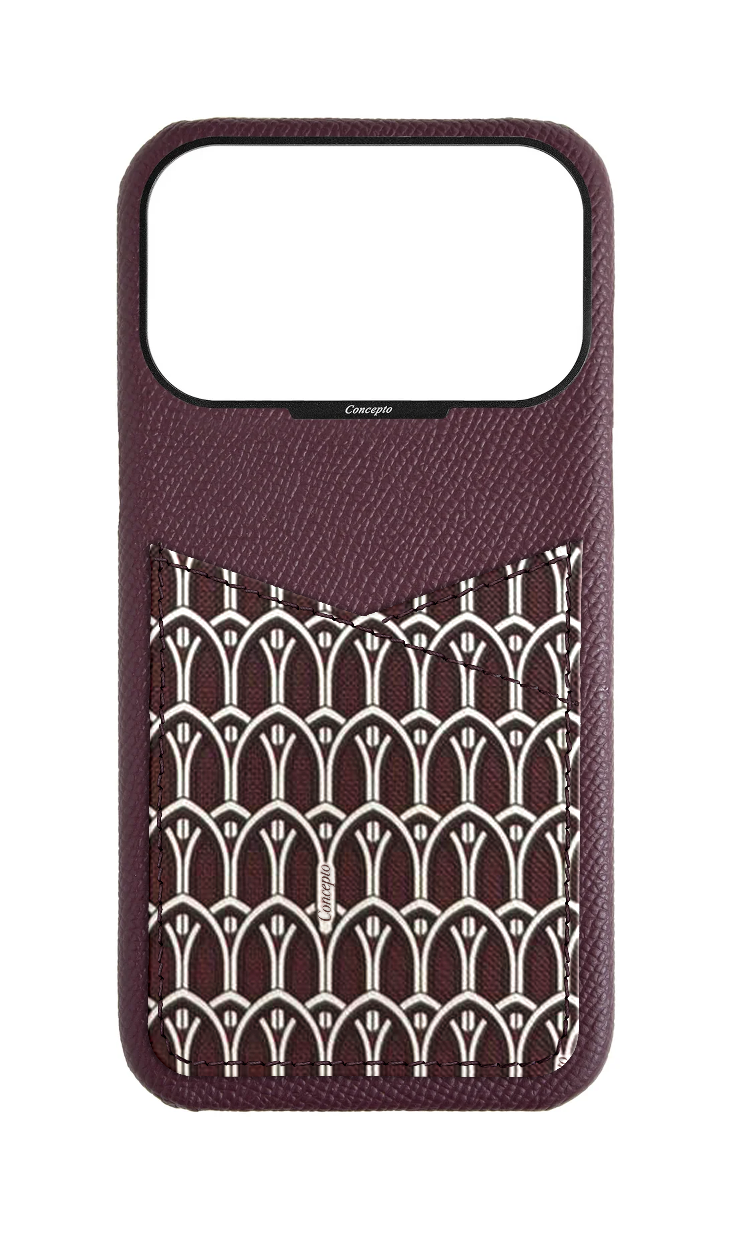 Maroon Monogram Pocket Case