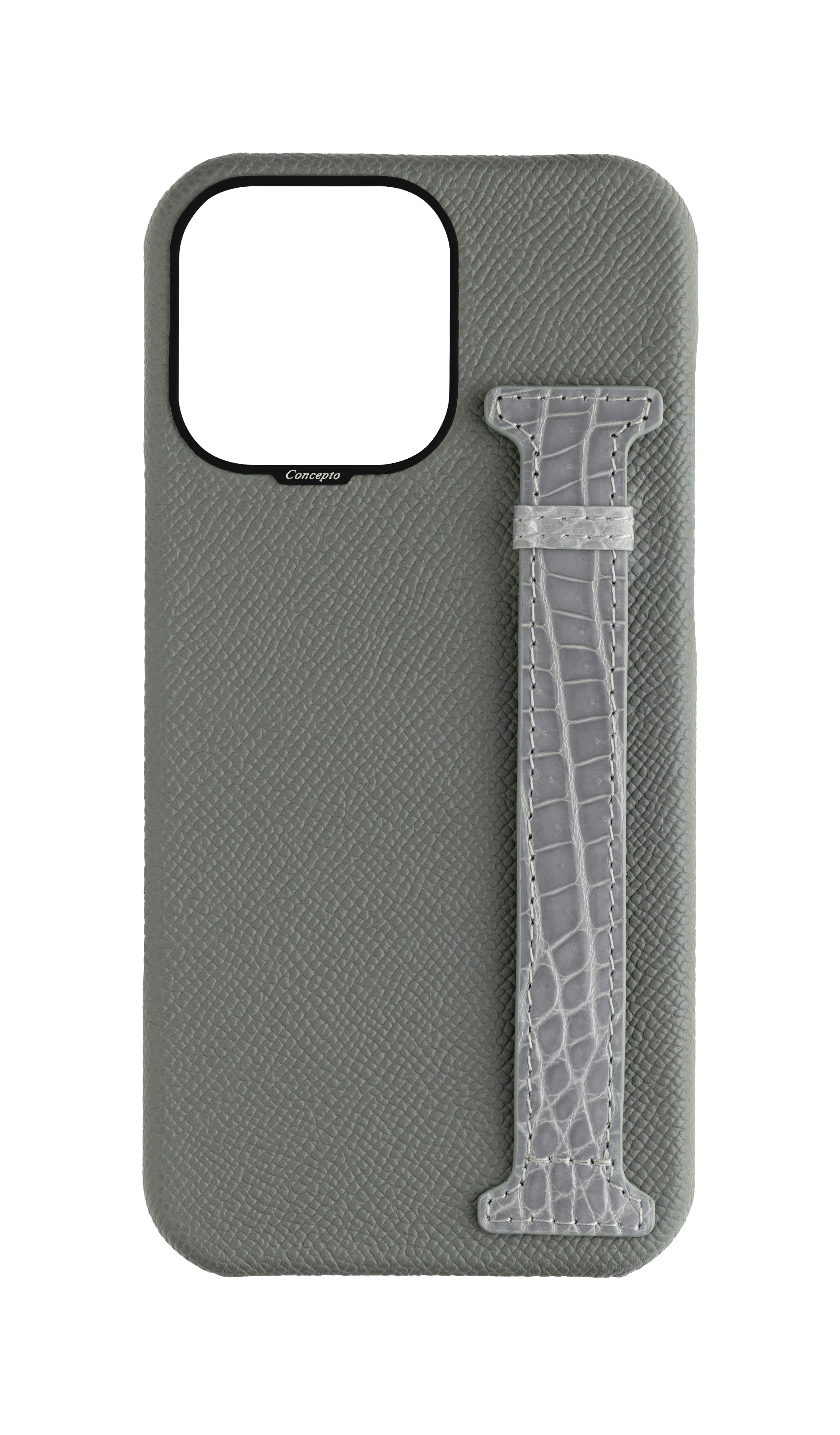 Grey Exotic Crocodile Side Strap Case