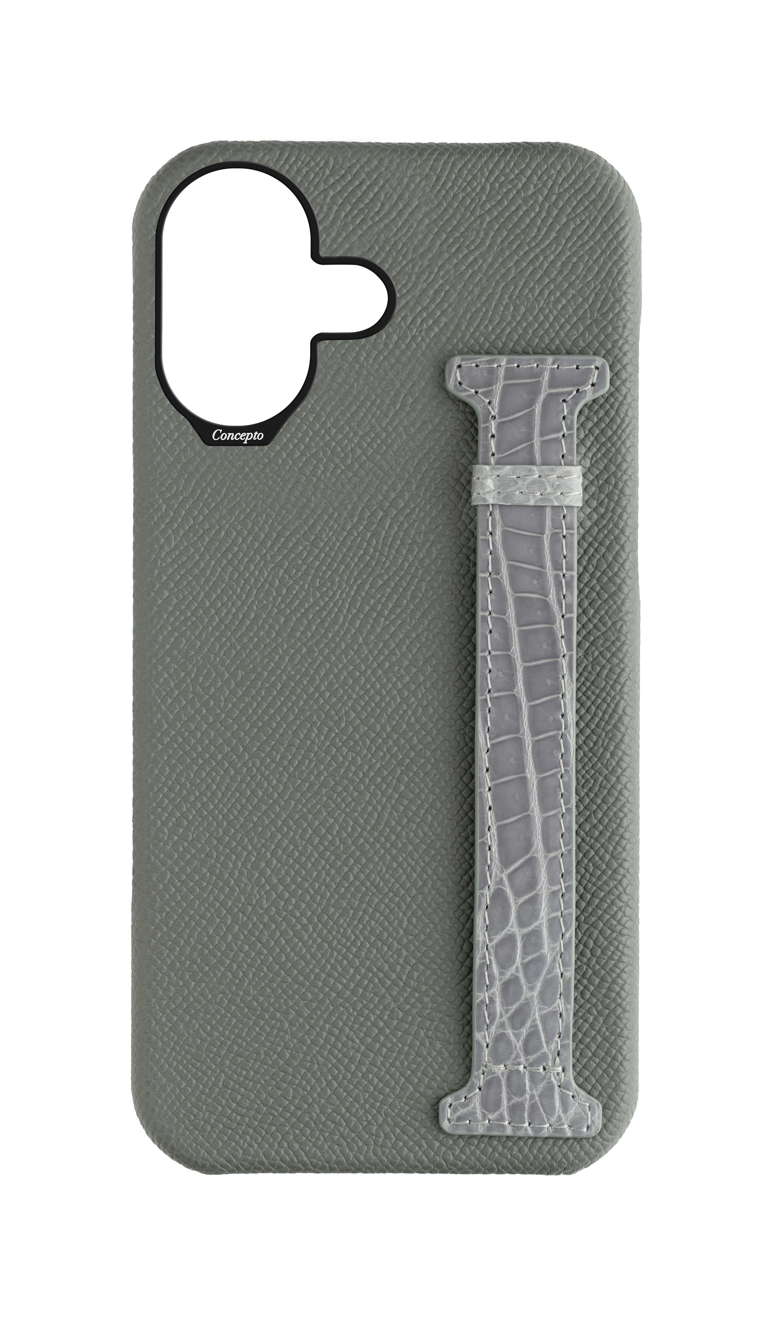 Grey Exotic Crocodile Side Strap Case