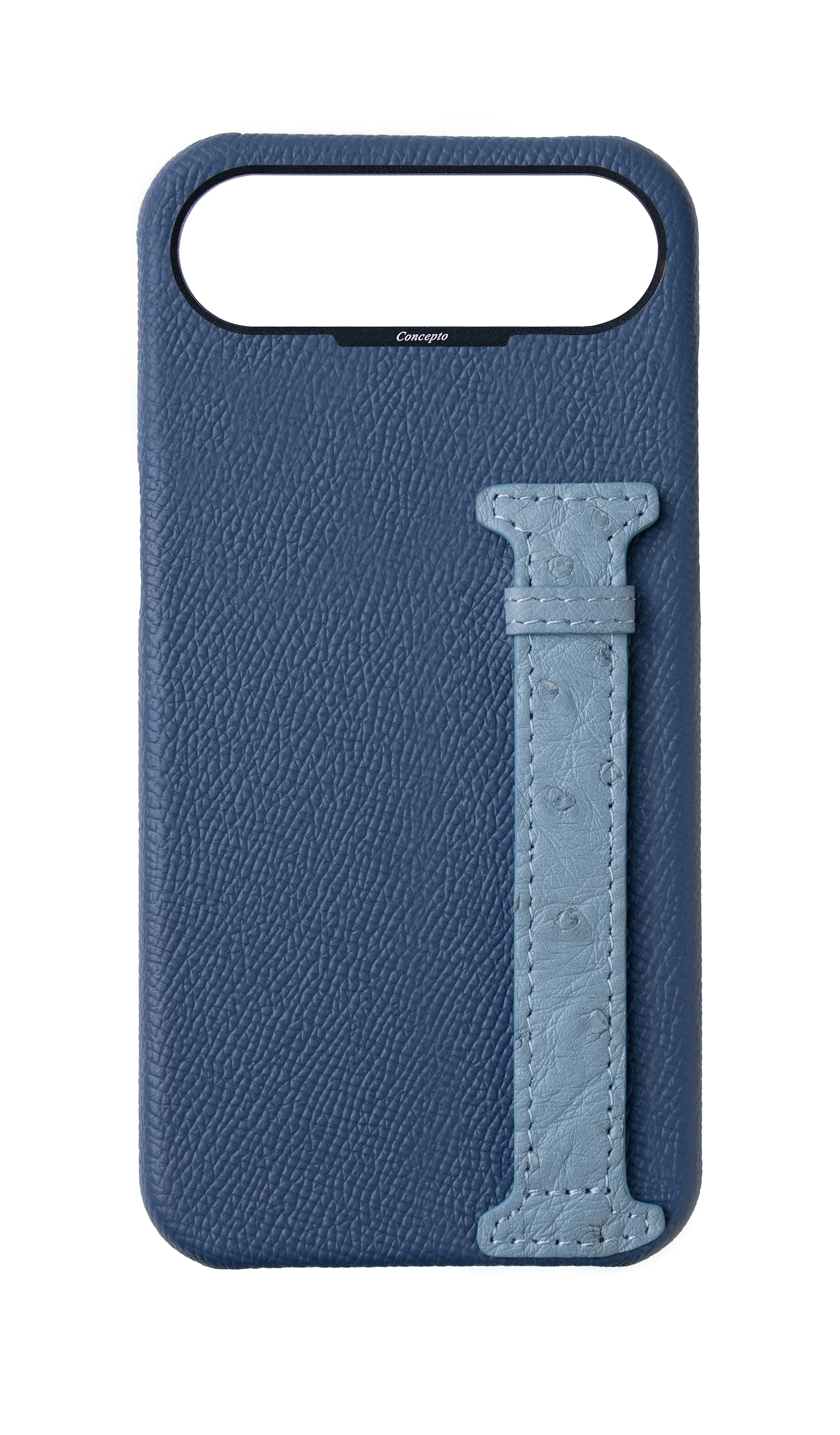 River Blue / Aqua Exotic Ostrich Side Strap Case