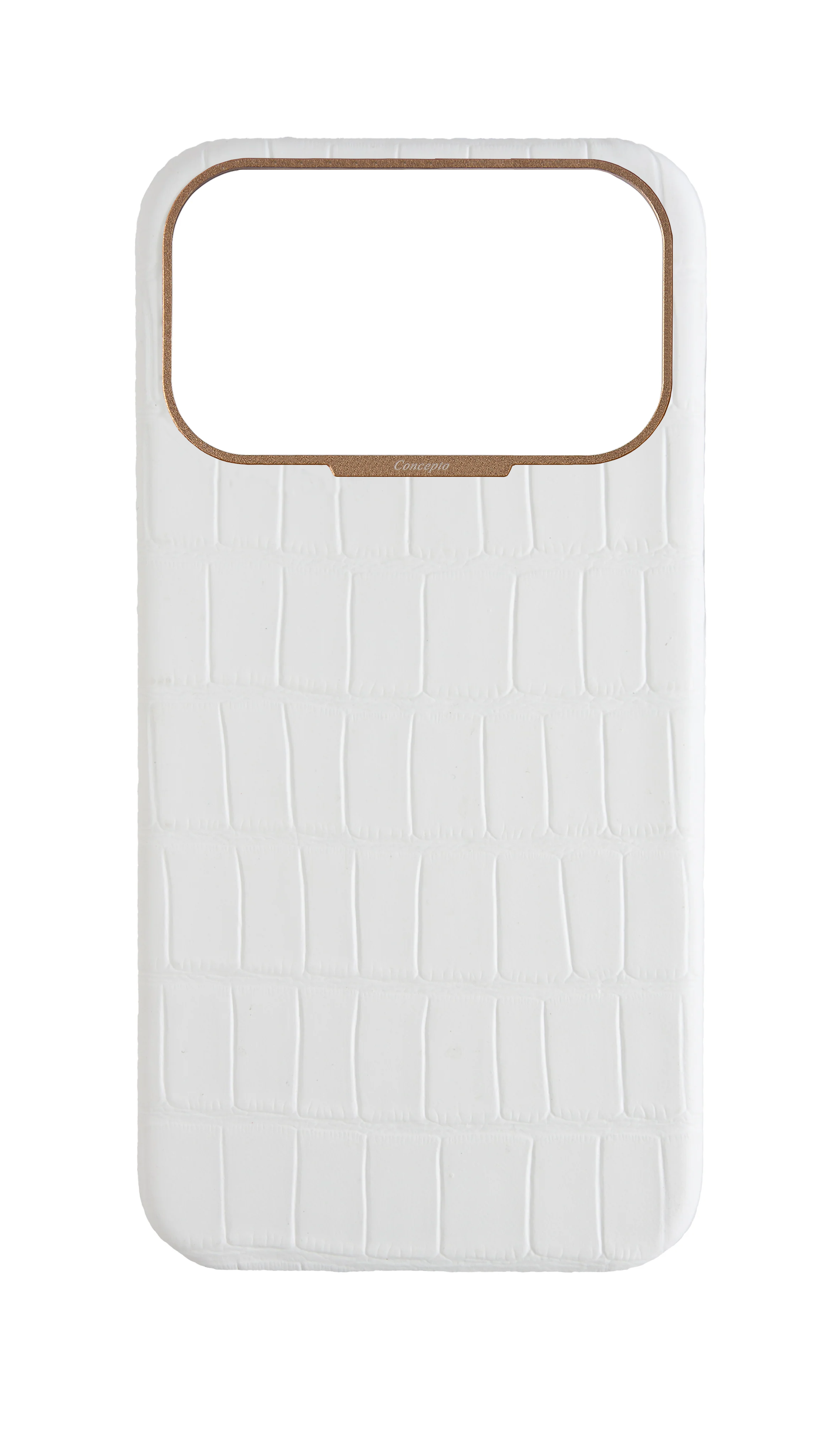 Matte White Strapless Embossed Crocodile Case