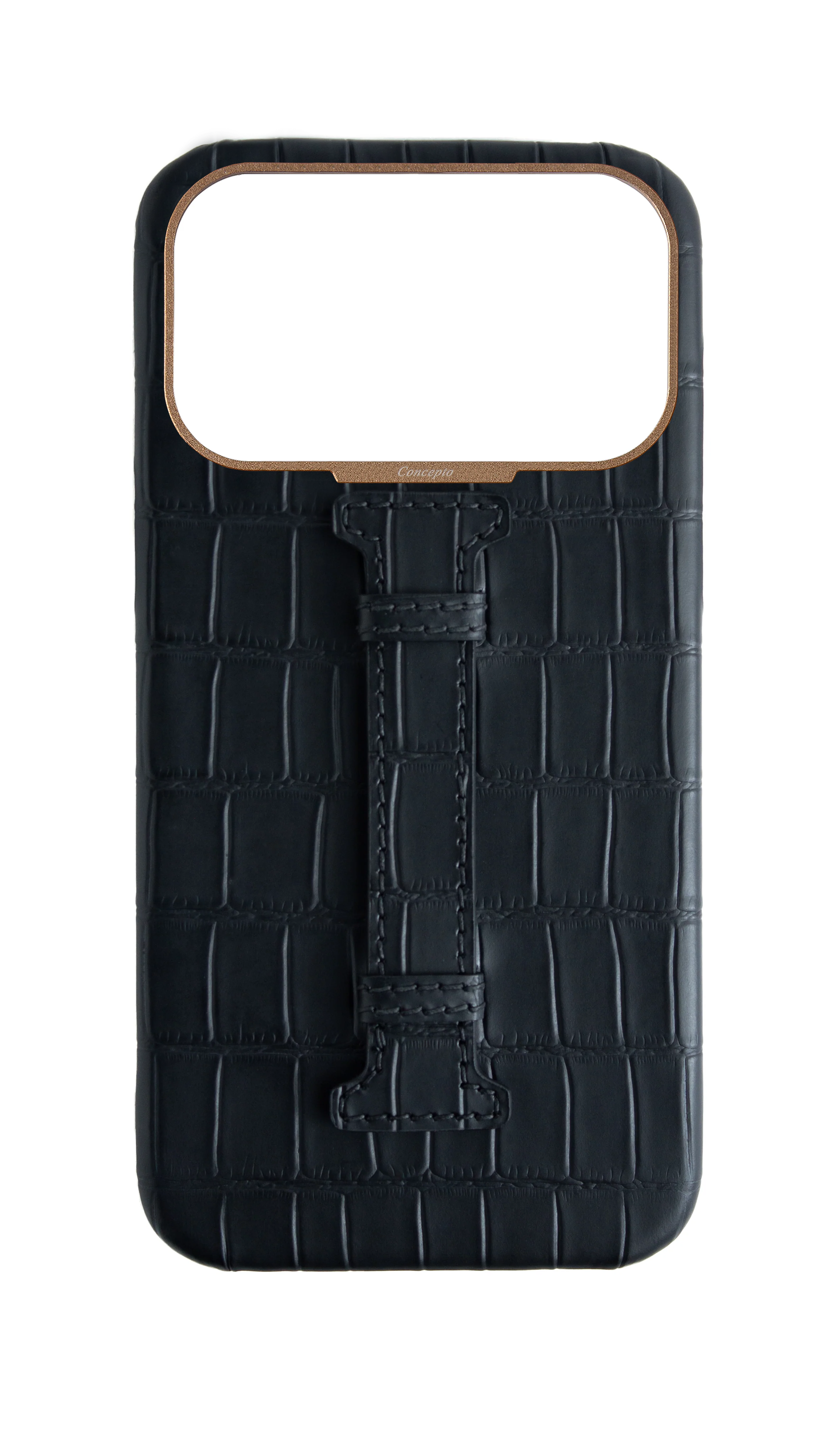 Matte Black Embossed Crocodile Case