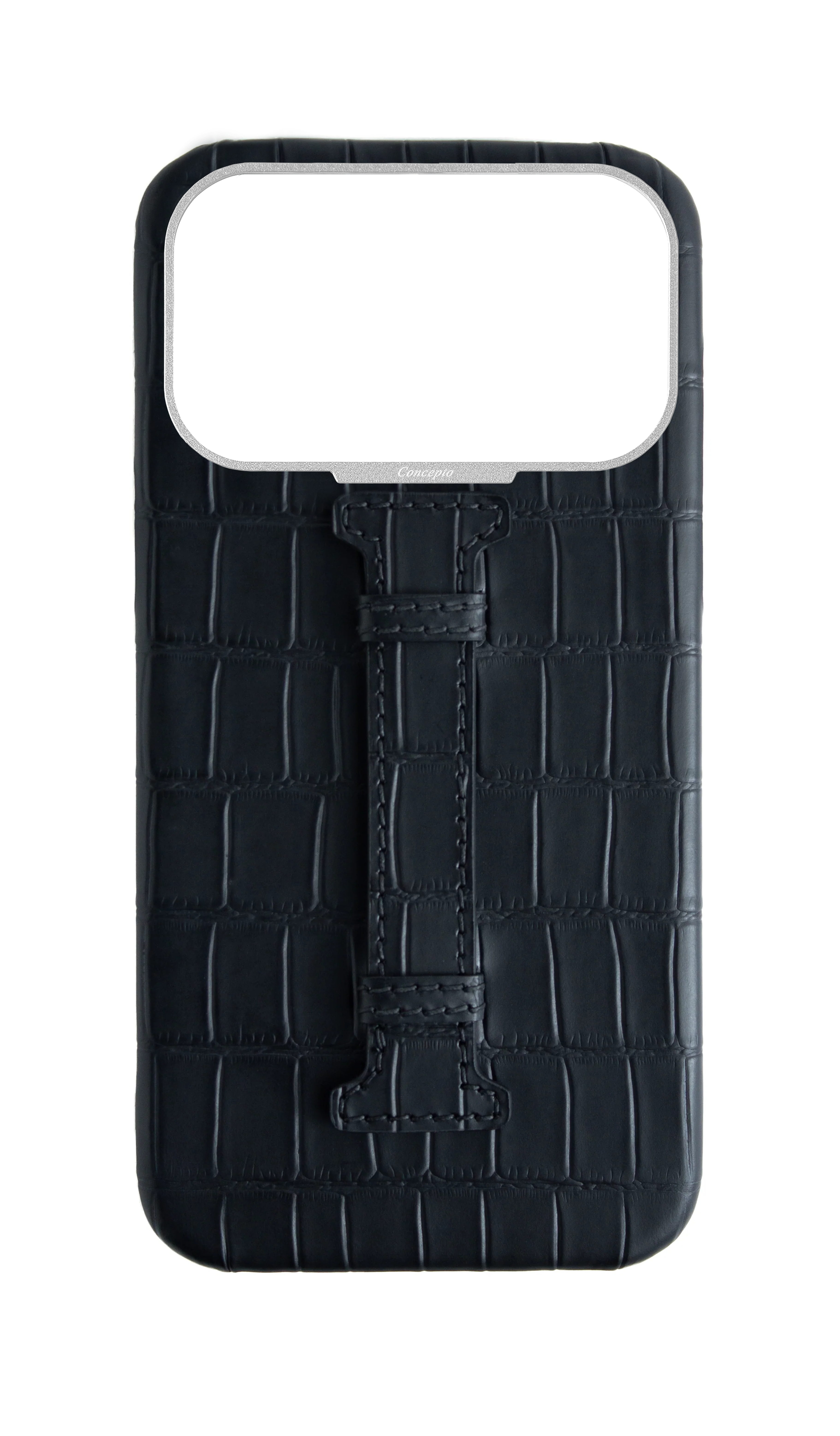 Matte Black Embossed Crocodile Case