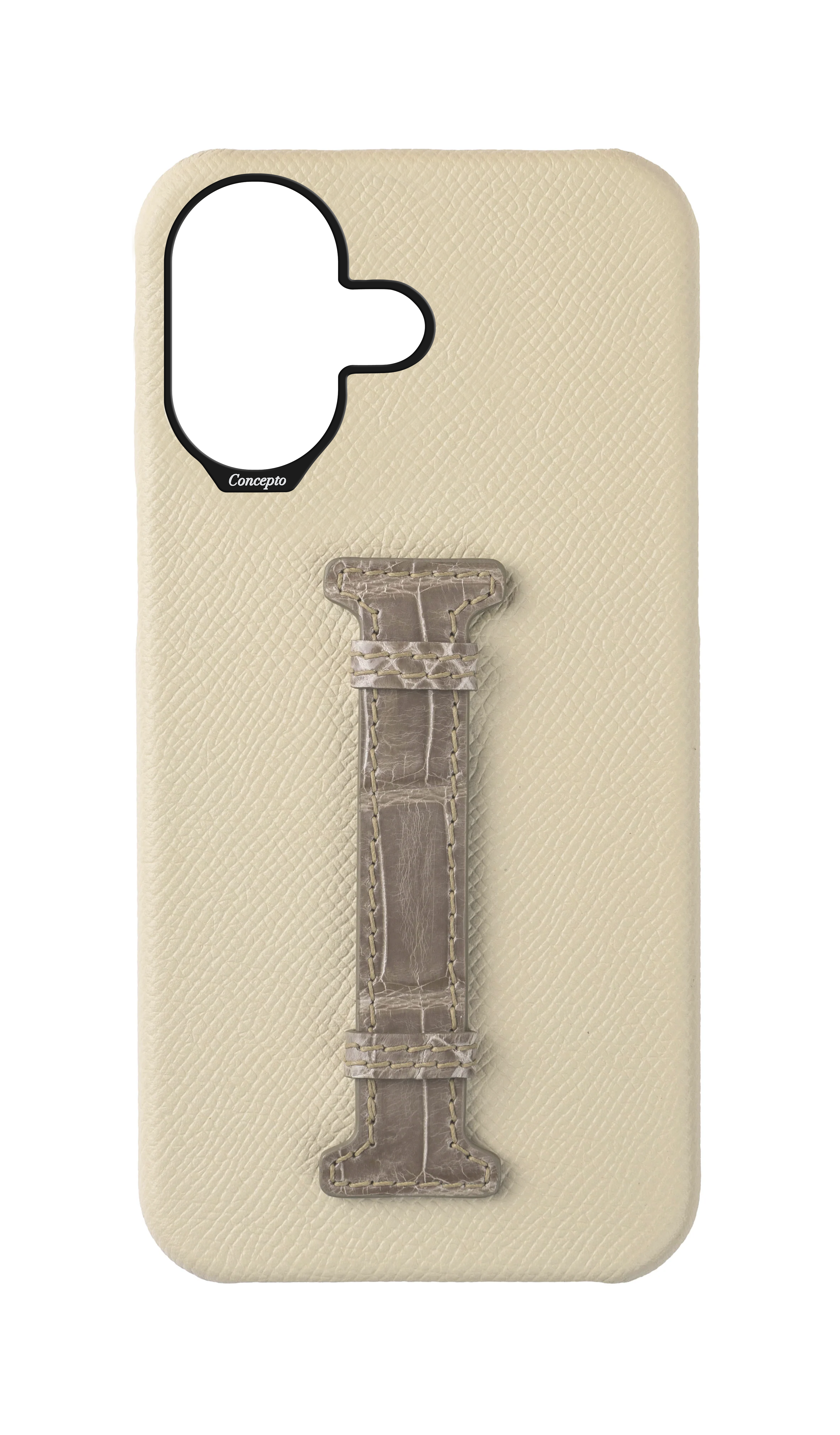 Stone / Grey Exotic Crocodile Middle Strap Case