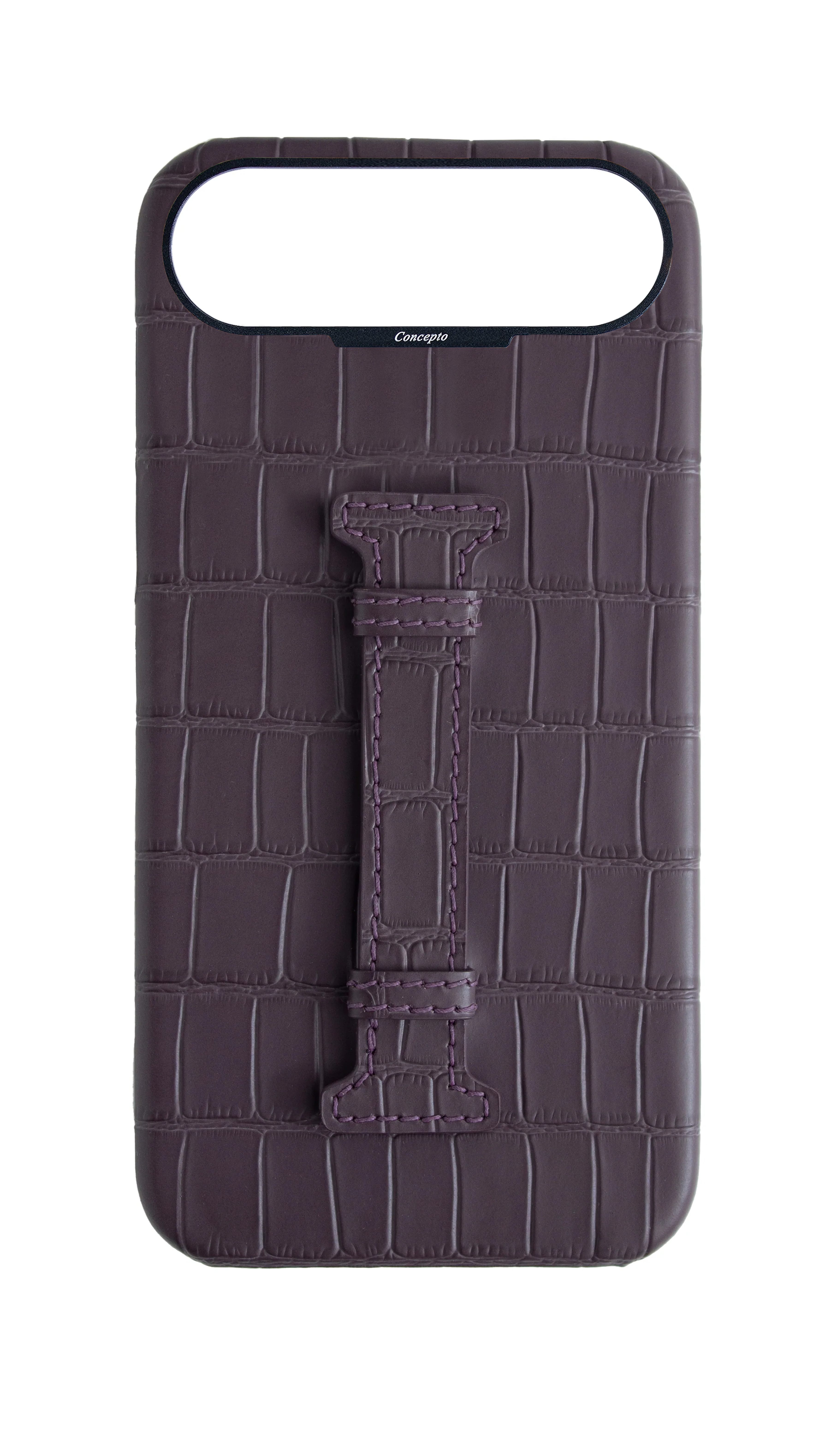 Matte Deep Purple Embossed Crocodile Case
