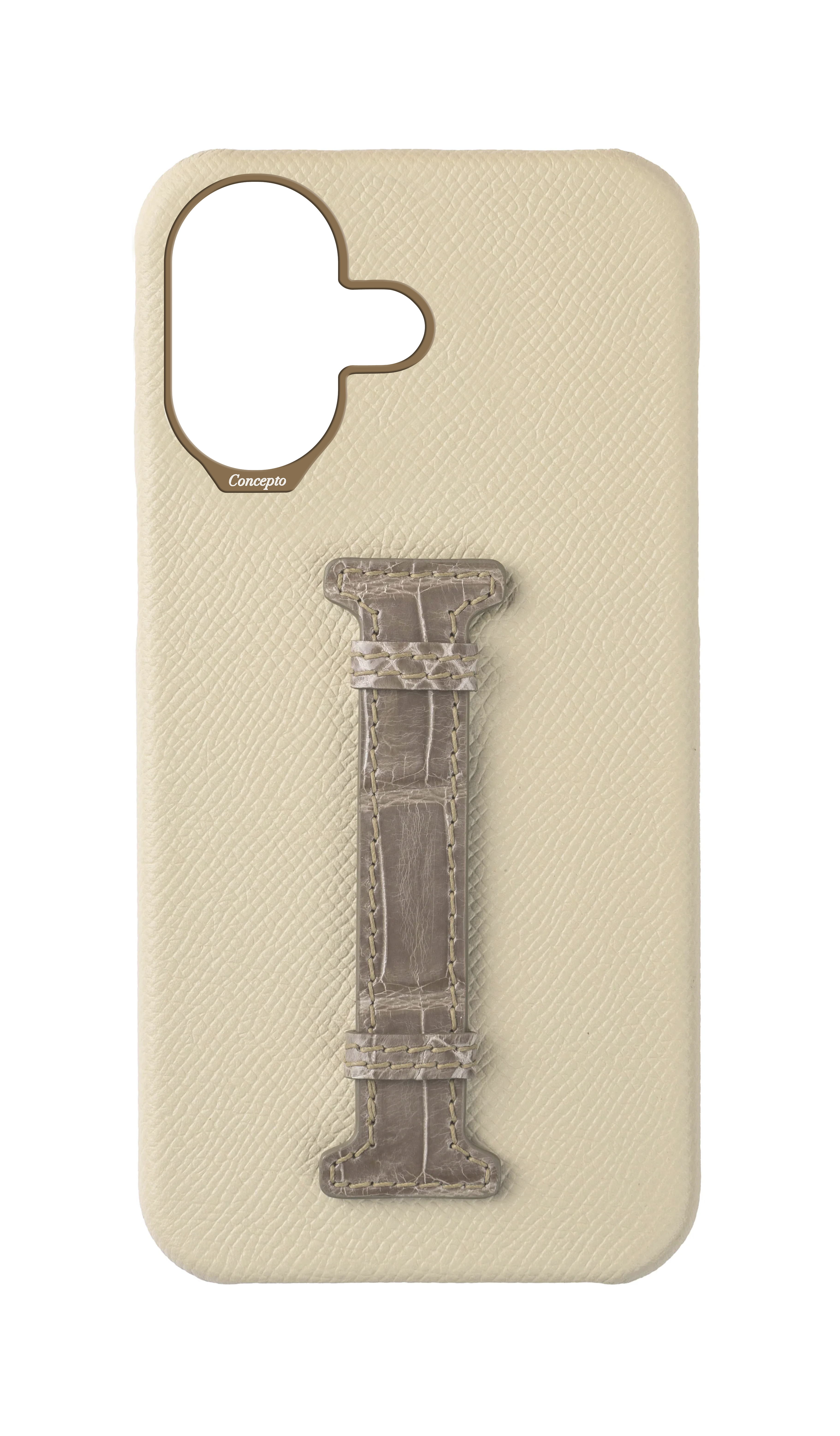 Stone / Grey Exotic Crocodile Middle Strap Case