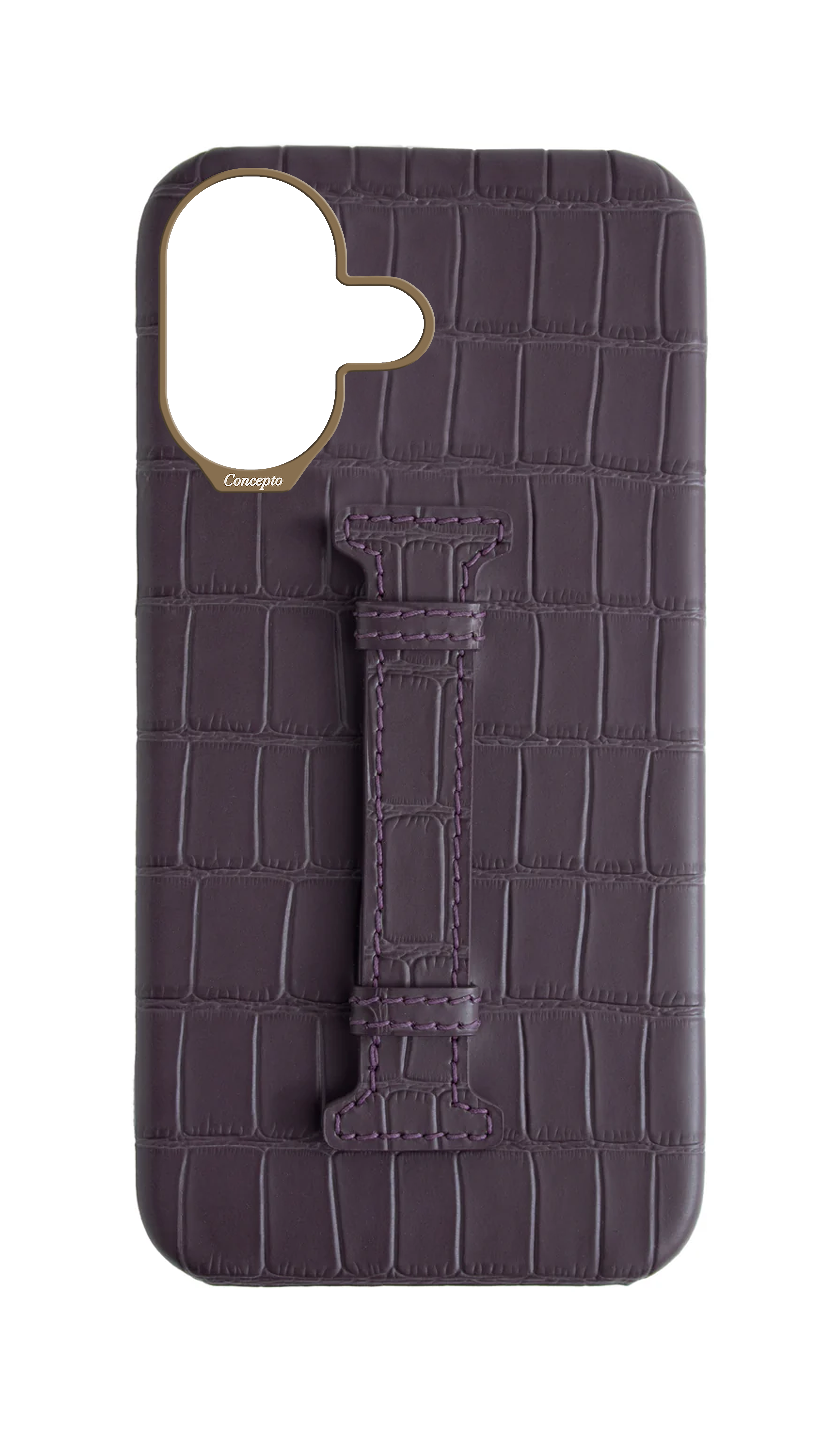 Matte Deep Purple Embossed Crocodile Case