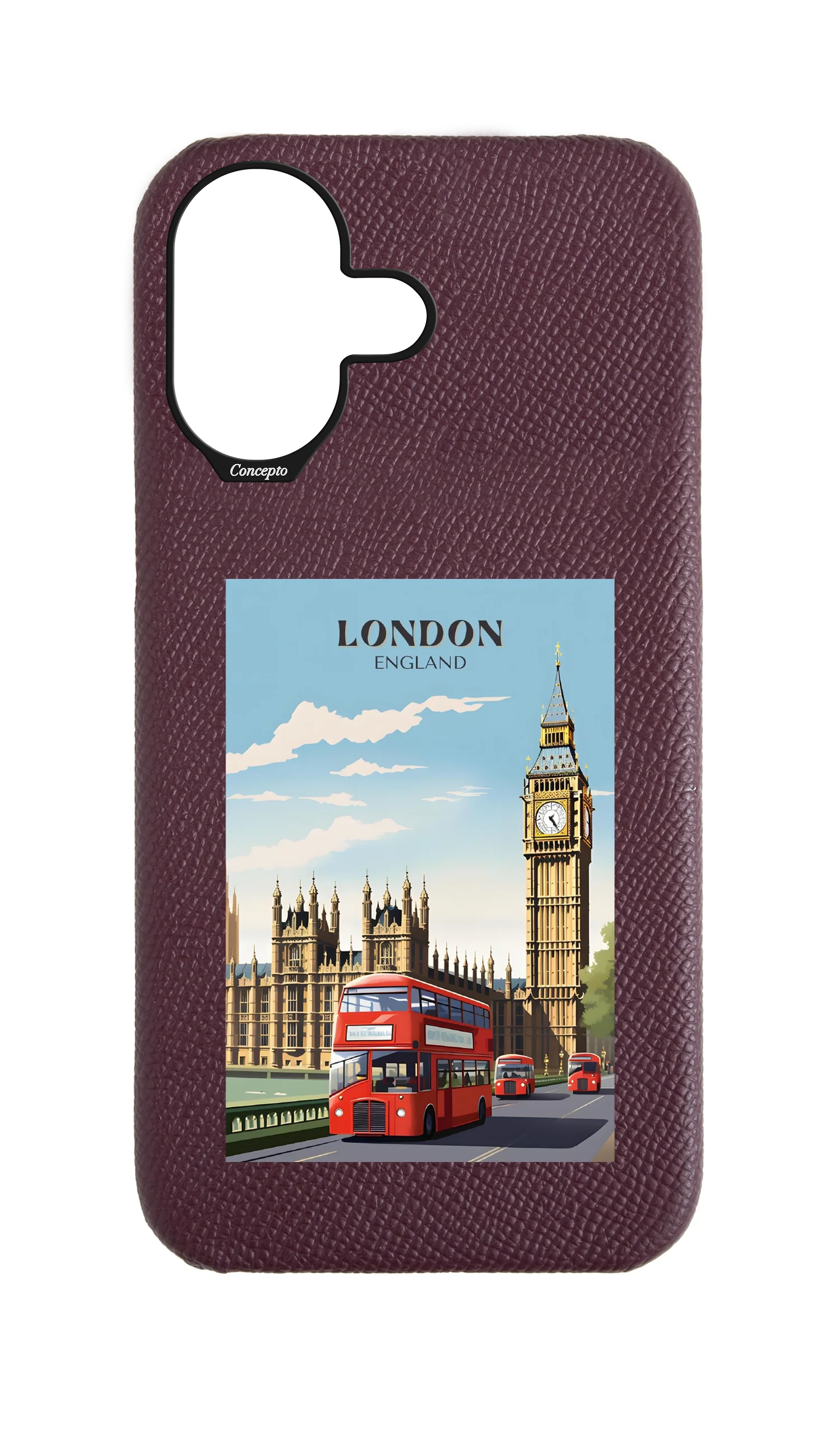 Maroon Strapless Epsom Case - London