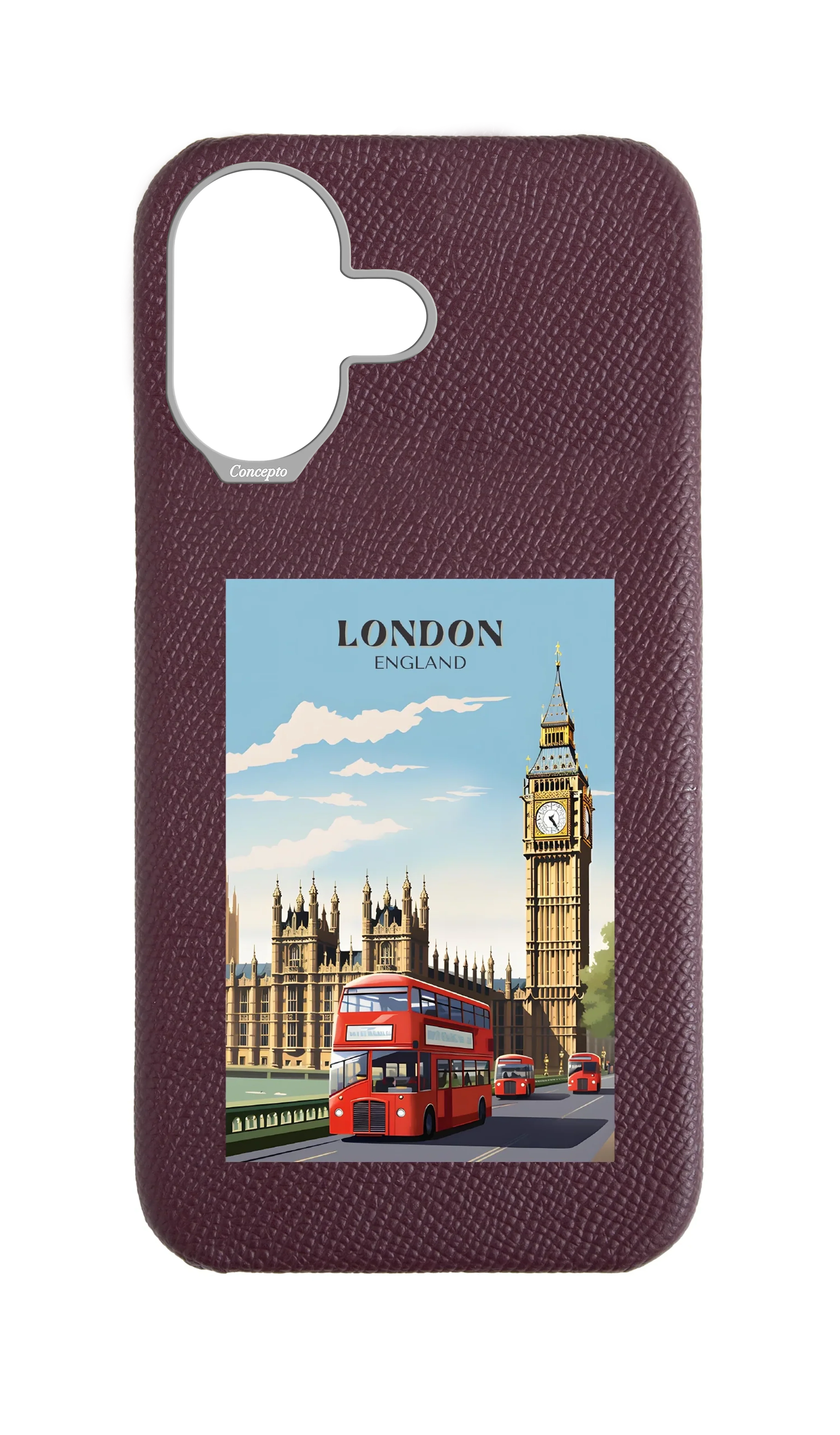 Maroon Strapless Epsom Case - London