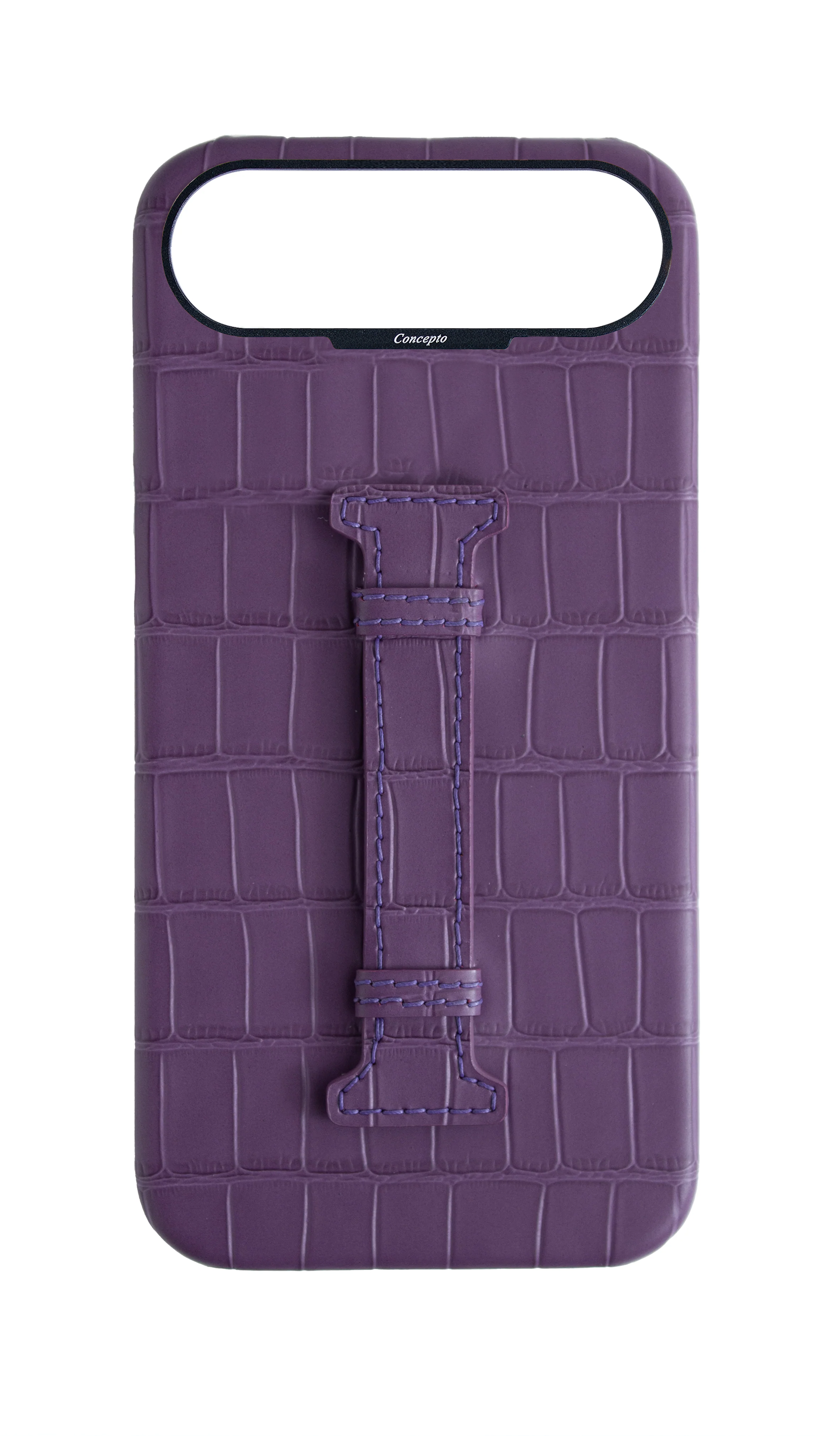 Matte Purple Embossed Crocodile Case