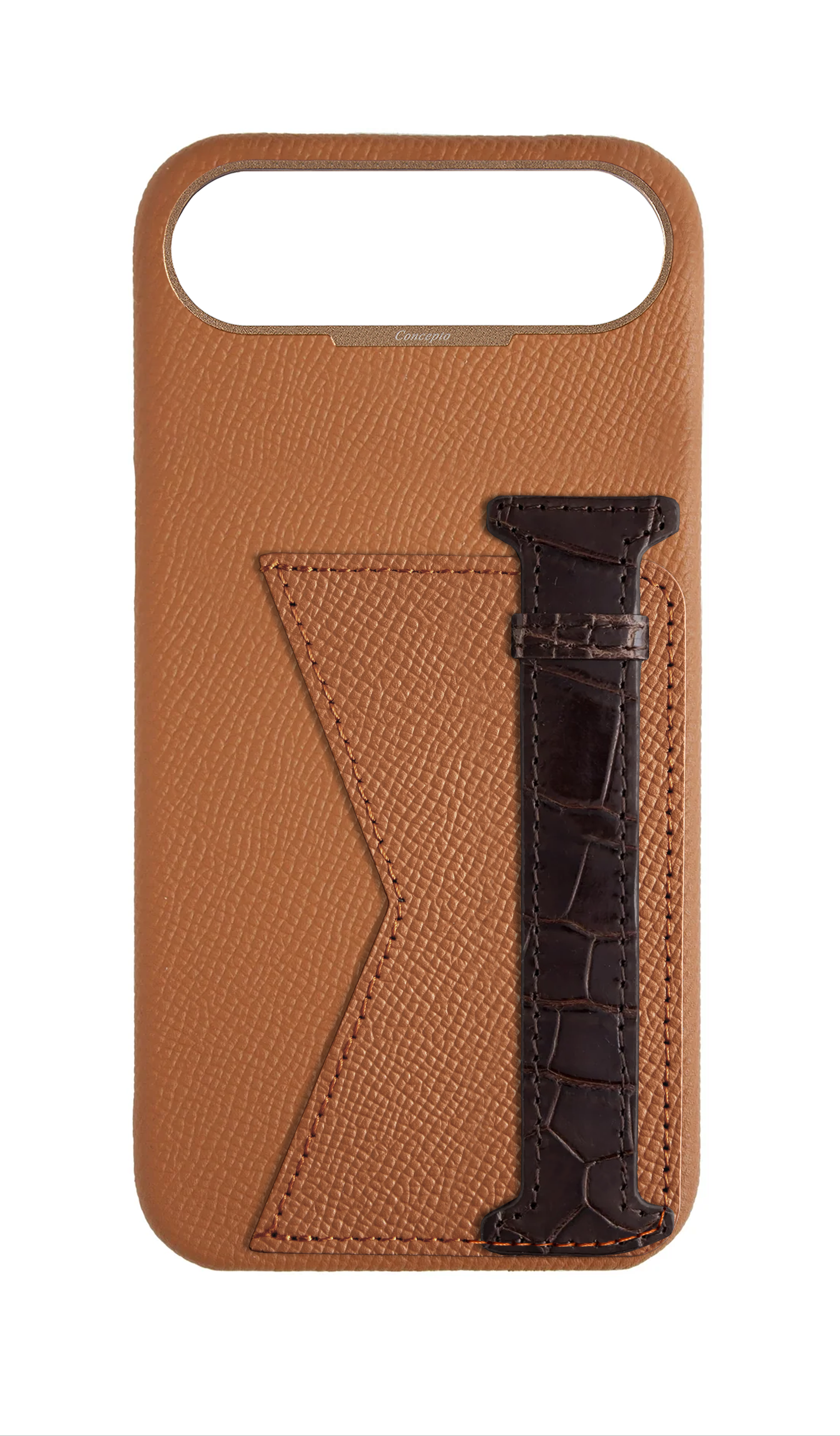 Tan / Brown Exotic Crocodile Duo Case