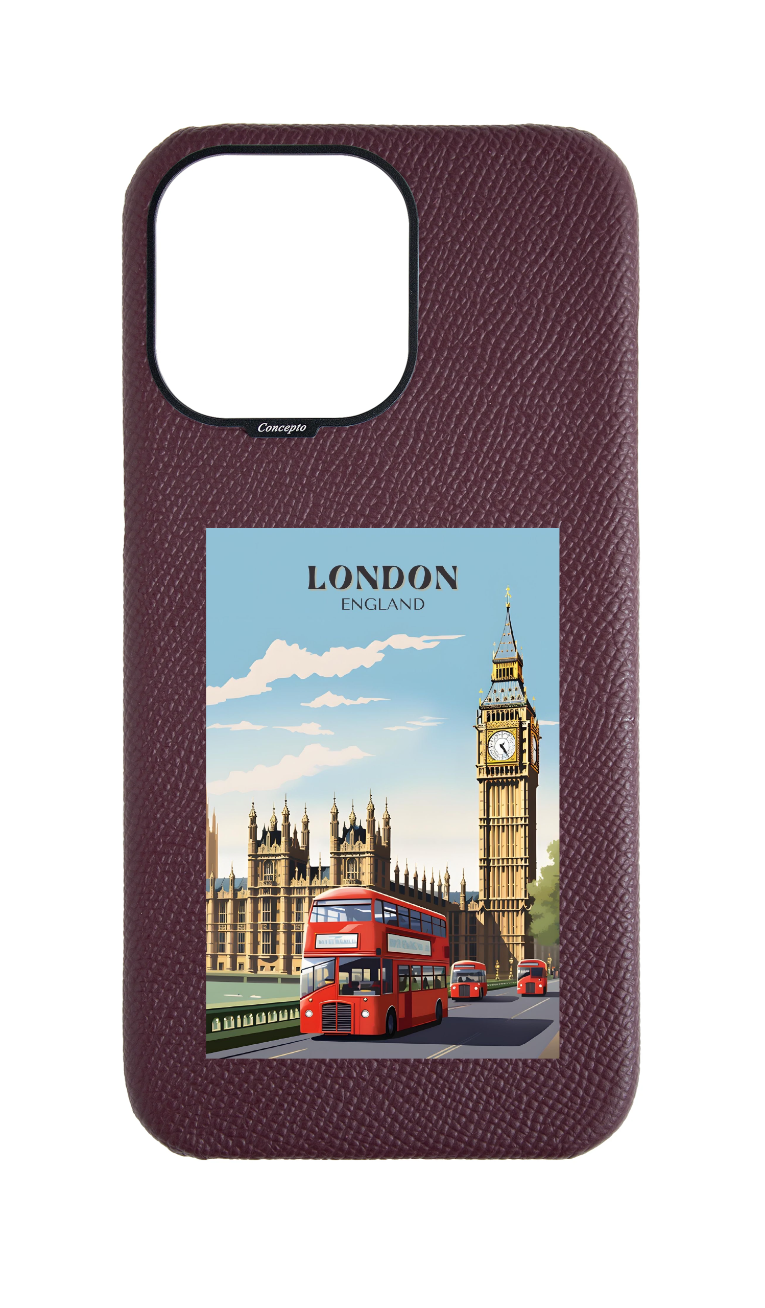 Maroon Strapless Epsom Case - London