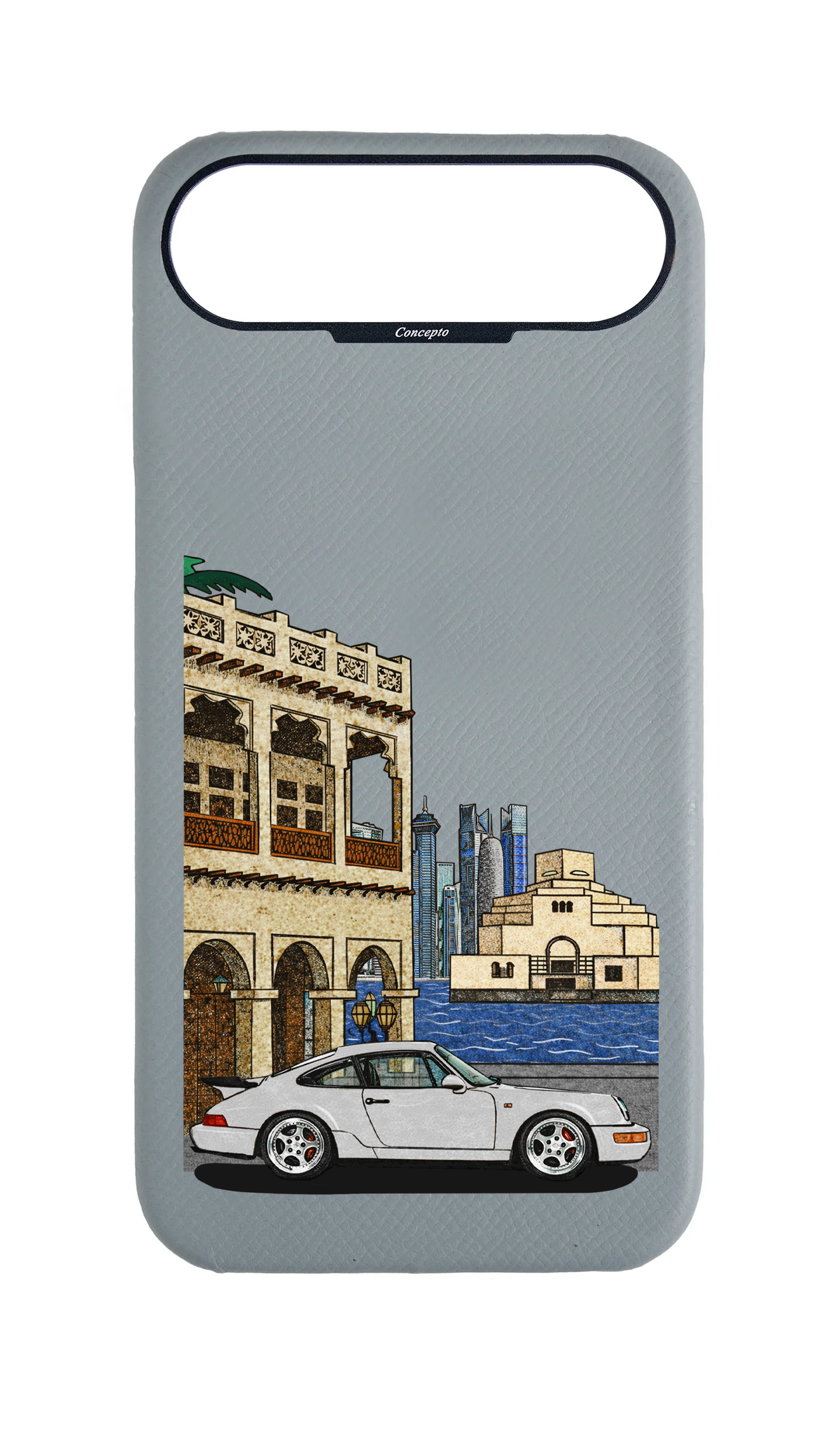 Light Blue Grey Strapless Case - Qatar Retro