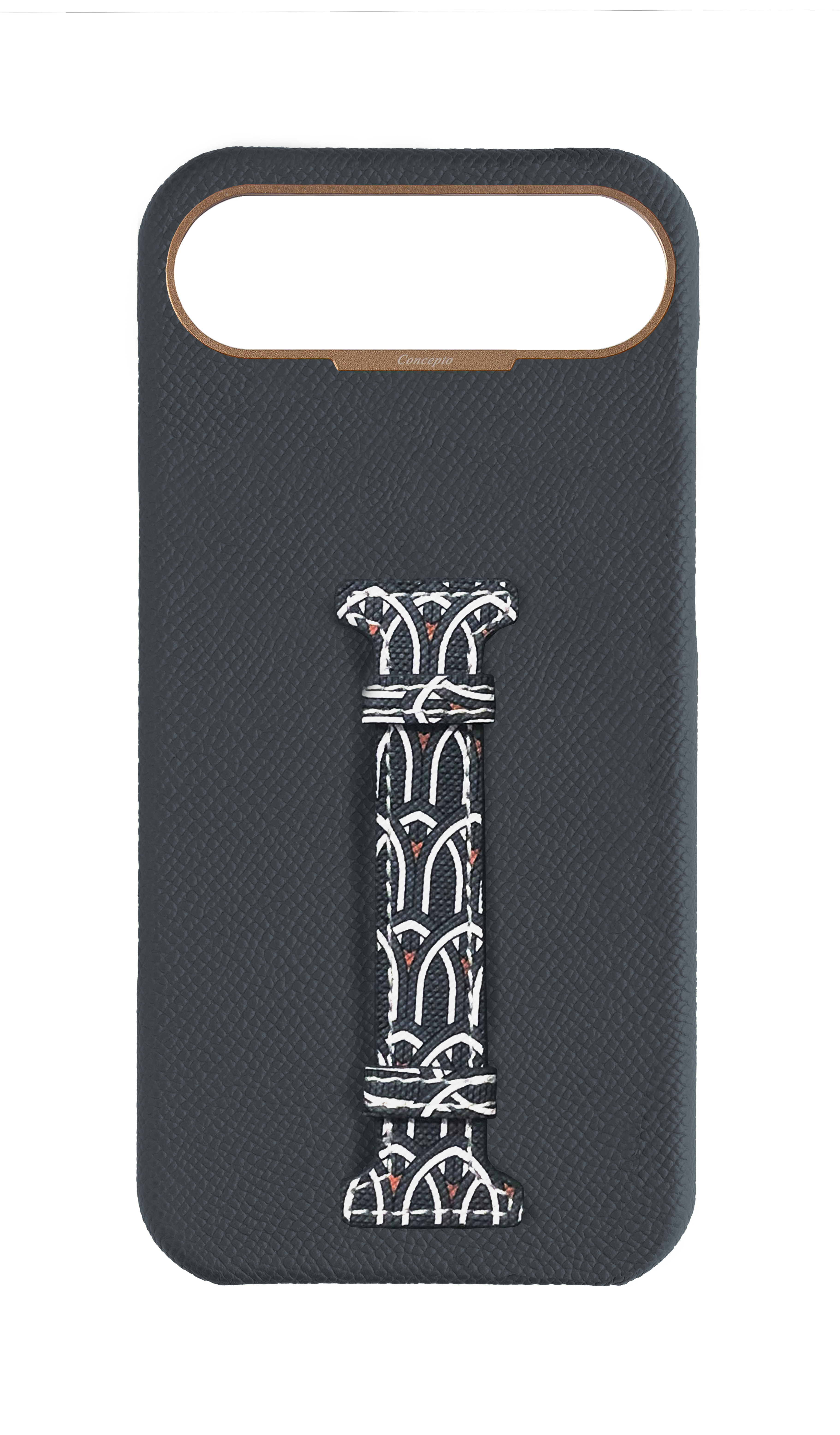 Grey Monogram Middle Strap Case