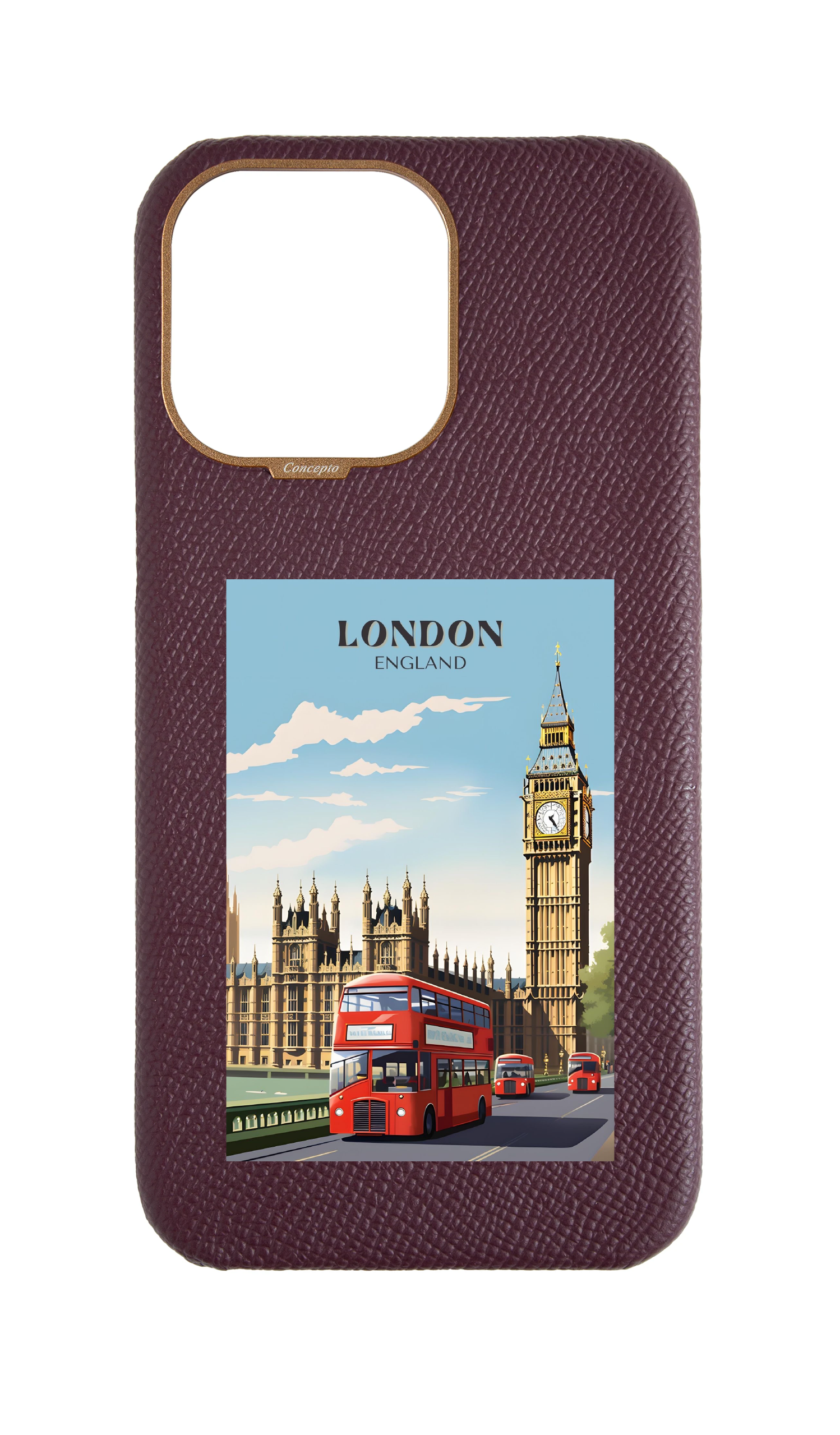 Maroon Strapless Epsom Case - London