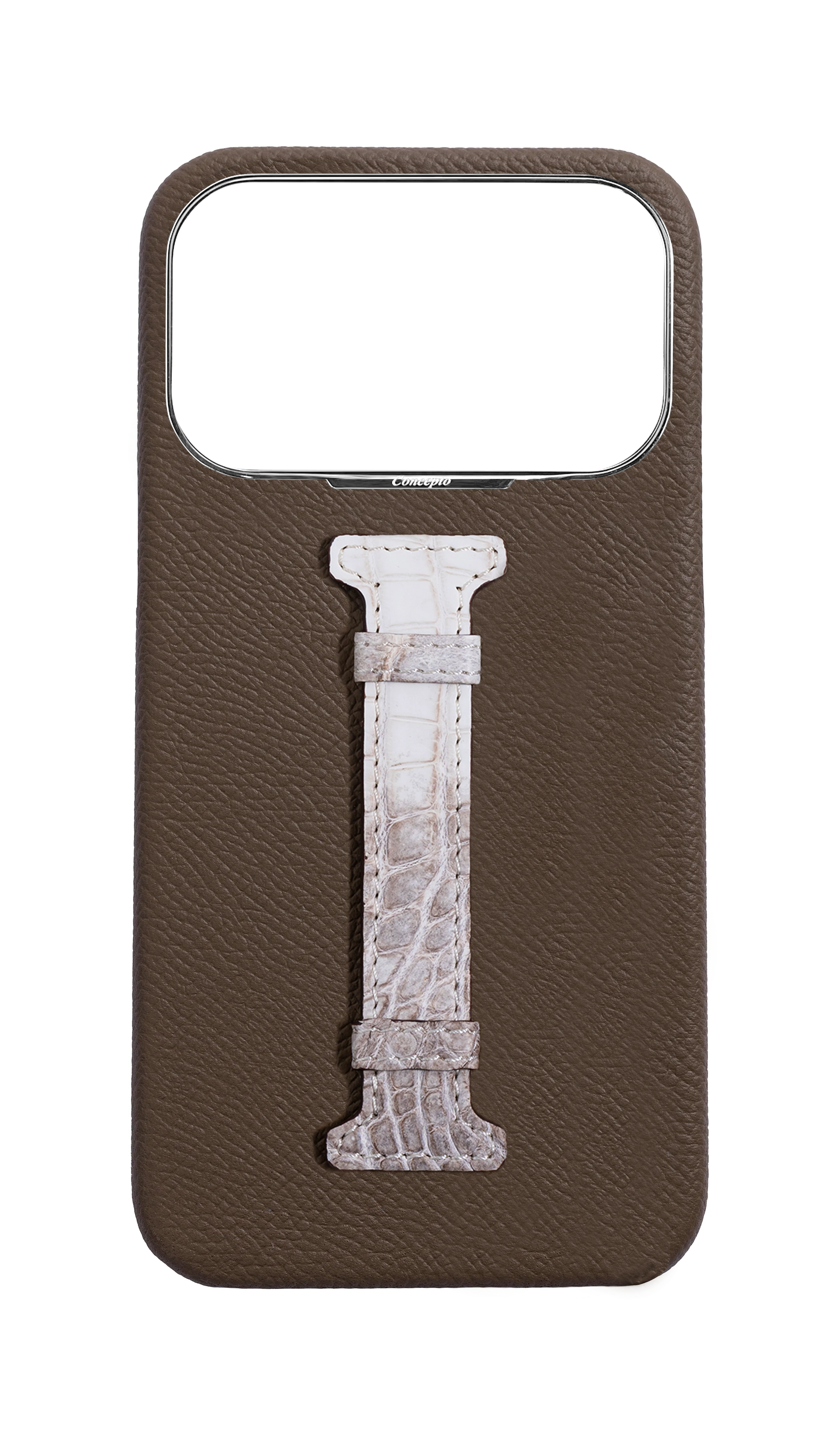 Taupe Himalayan Exotic Crocodile Middle Strap Case