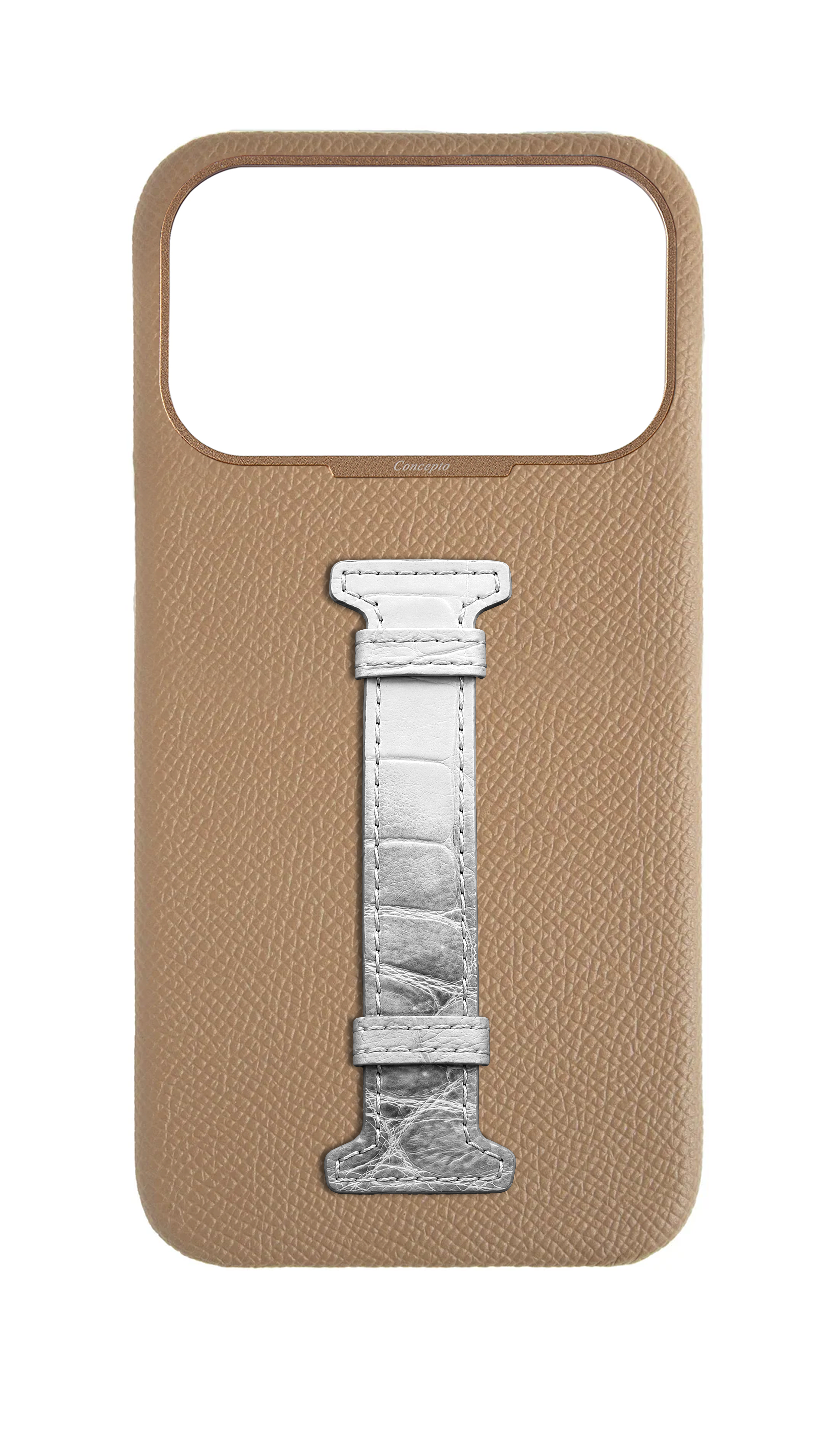 Beige Himalayan Exotic Crocodile Middle Strap Case