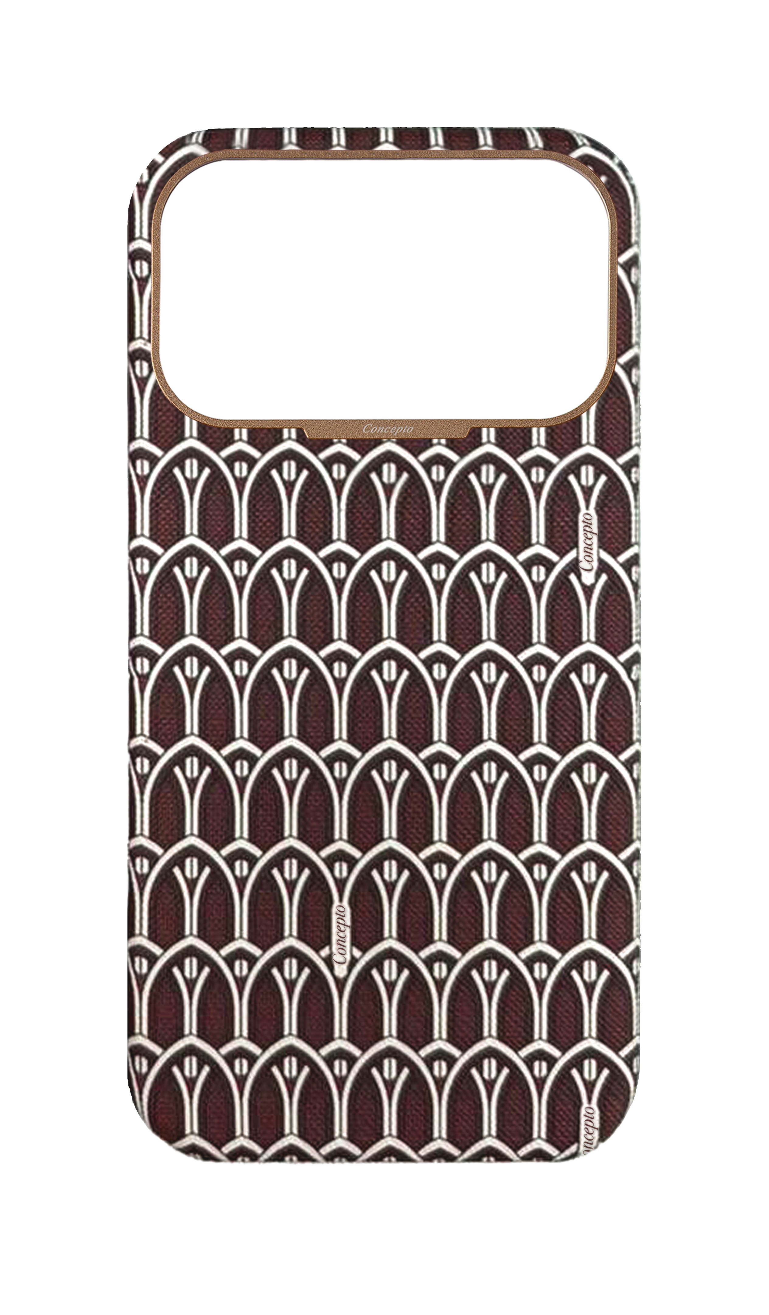 Maroon Monogram Strapless Case